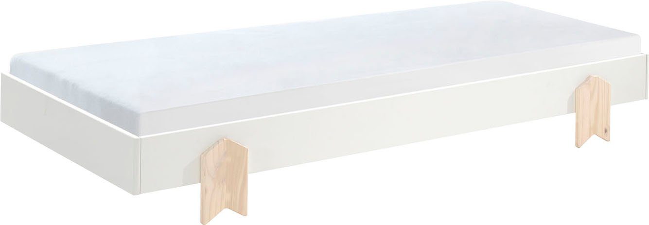 Vipack Kinderbett Modulo (Made in Europe), Jugendbett, Einzelbett, Stapelbett mit Füßen in Pfeiloptik