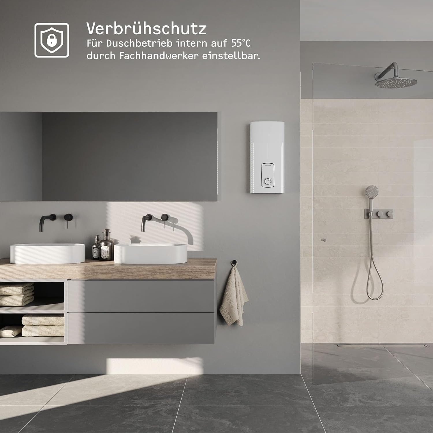 STIEBEL ELTRON Komfort-Durchlauferhitzer Durchlauferhitzer DHB 18/21/24 ST Trend – Energiesparender – Bild 4 von 5