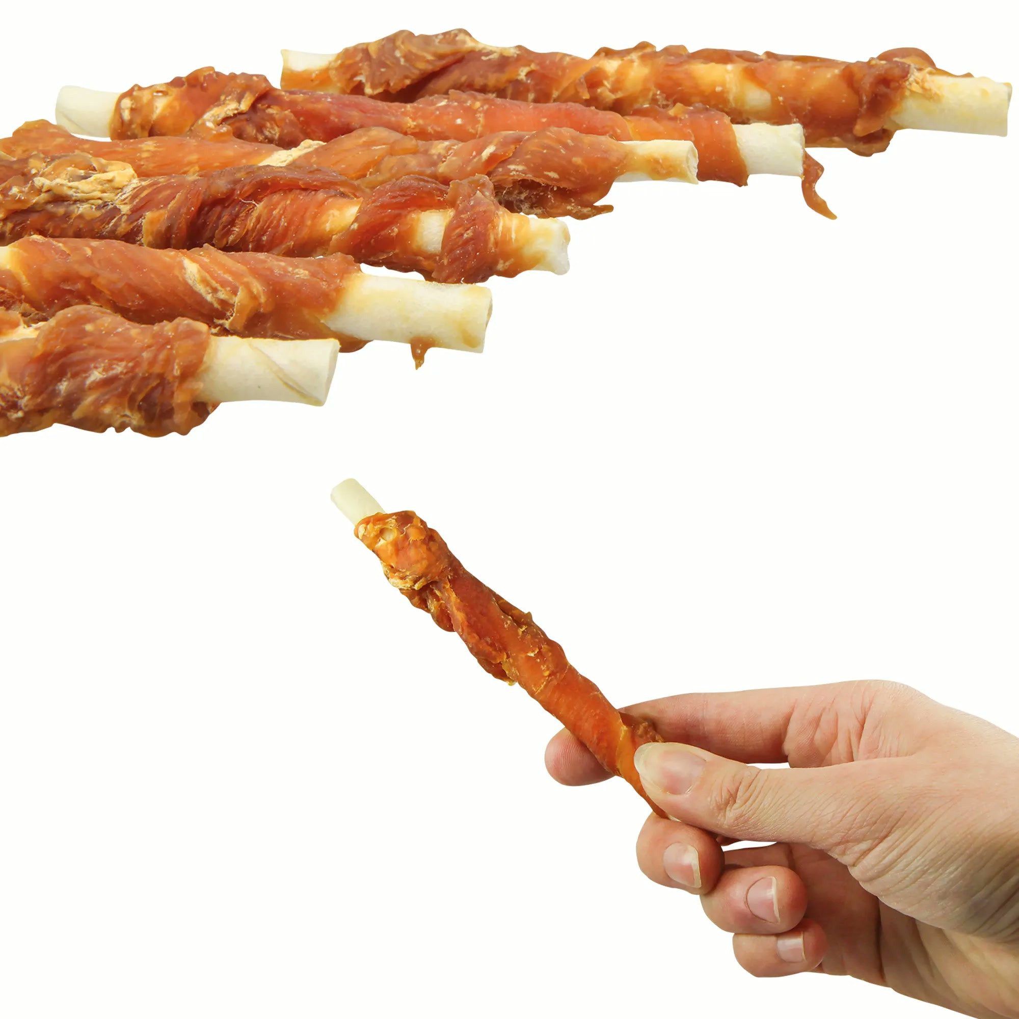 Hansepet Heimtierbedarf GmbH & Co. KG Hähnchenfilet Stangen - Rinderhaut-Stick mit Hähnchenfilet umwickelt, Snack für: Hunde, Bei Übergewicht, Maul & Zähne