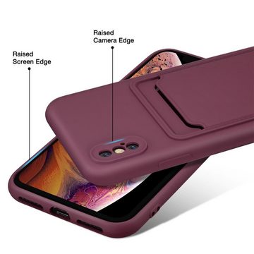 CoolGadget Handyhülle Card Case Handy Tasche für Apple iPhone X, iPhone XS 5,8 Zoll, Silikon Schutzhülle mit Kartenfach für iPhone X / XS Hülle