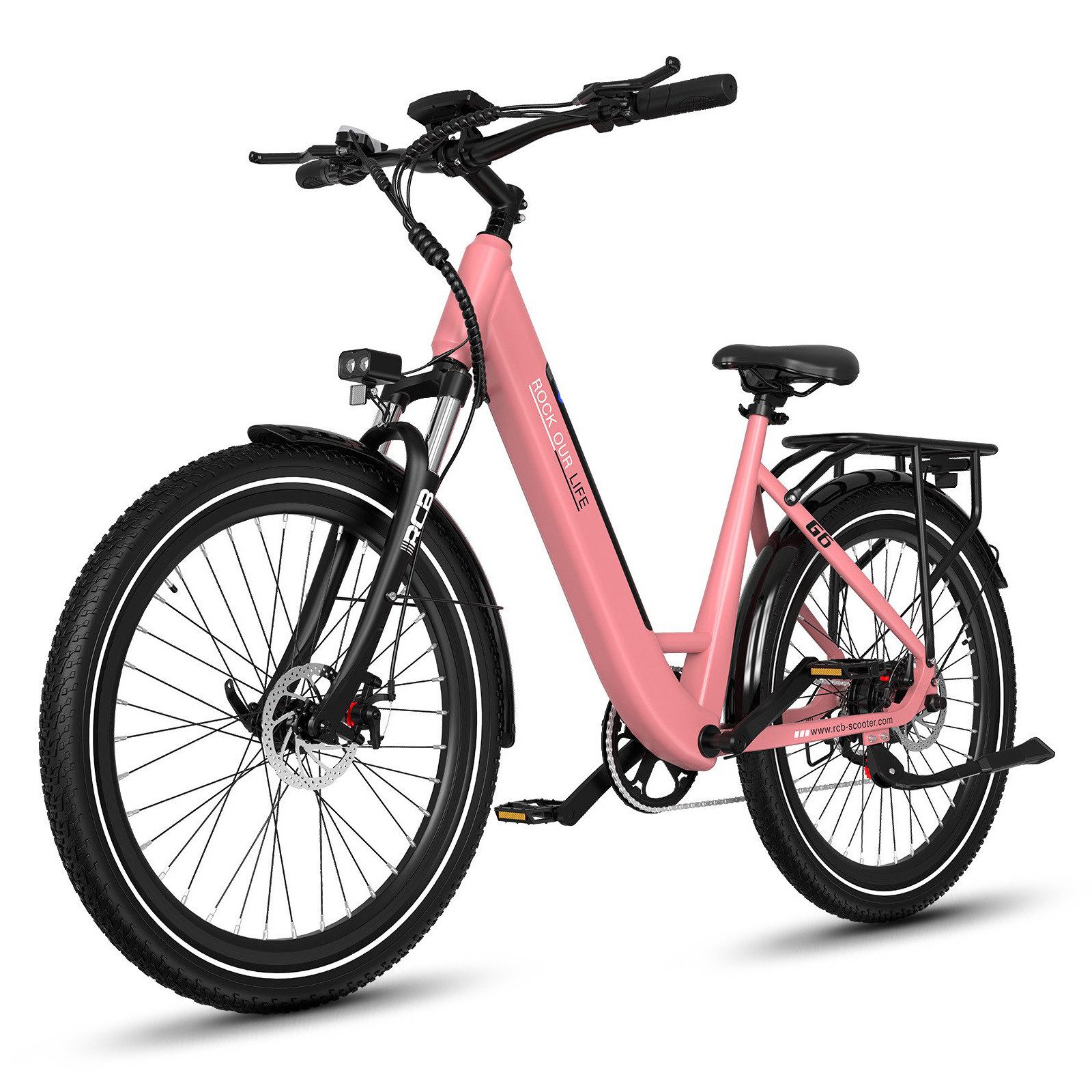 RCB E-Bike Pedelec G6 für Stadt und Gelände,27,5 Zoll Damen Elektrofahrrad,13Ah,80-120 km, 7 Gang, Kettenschaltung, Heckmotor, 468 Wh, APP&NFC, ebike Damen, Drehmomentsensor, max. Geschwindigkeit: 25 km/h