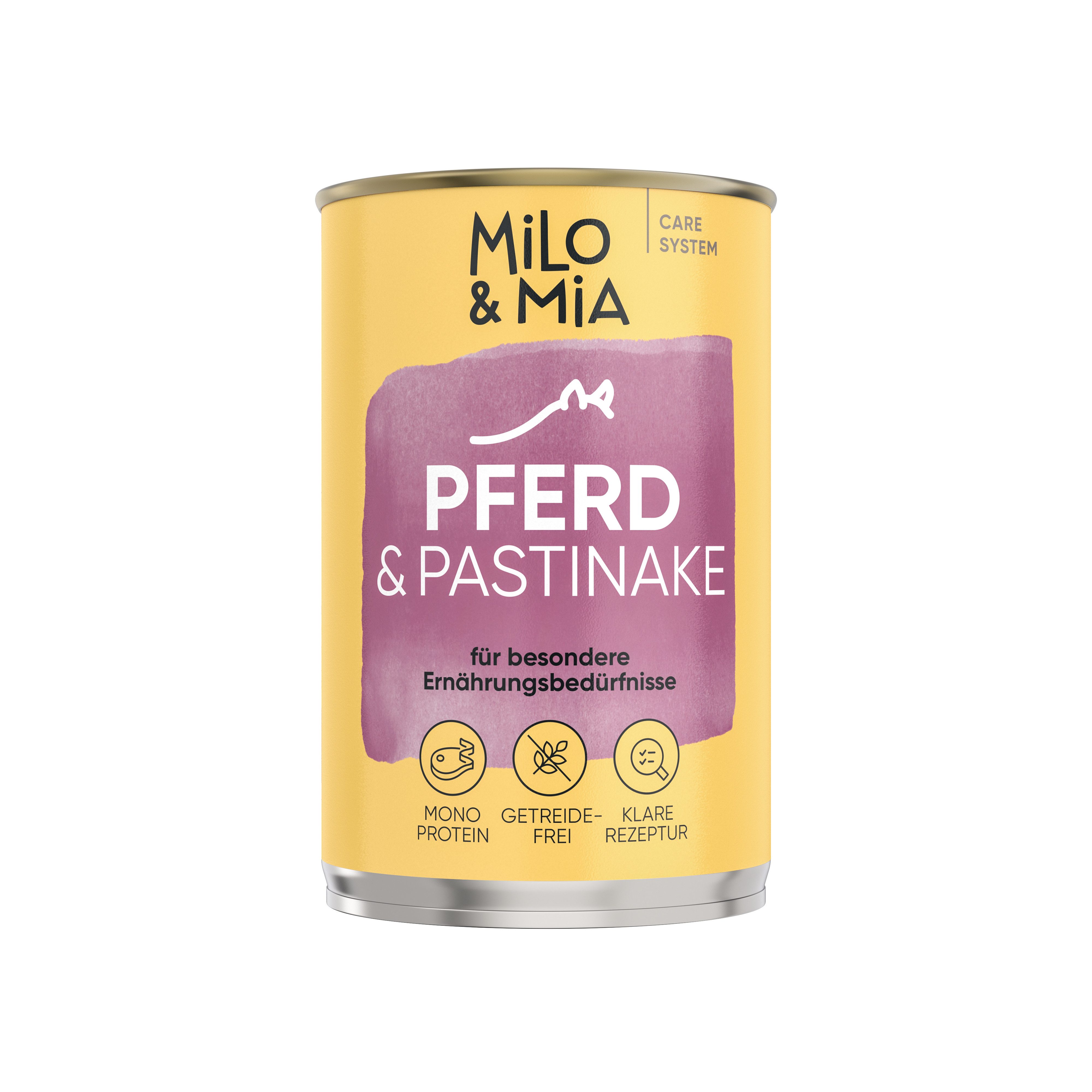 Milo & Mia Pferd & Pastinake - Nassfutter für Hunde - Sensitiv, Nassfutter für: 