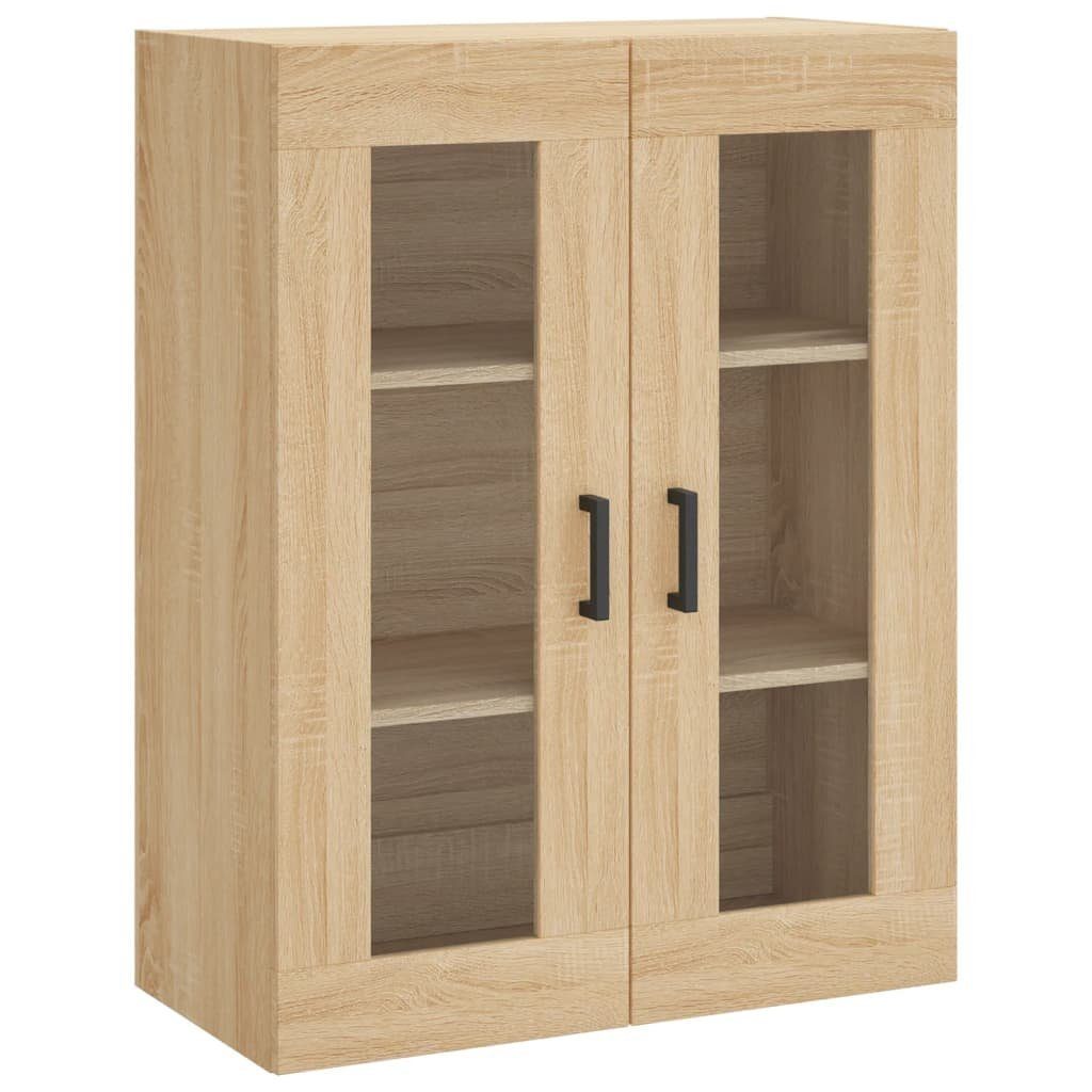vidaXL Vitrine NA Wandschrank Sonoma Eiche 69,5x34x90 cm Glas Vitrine Hängeschrank