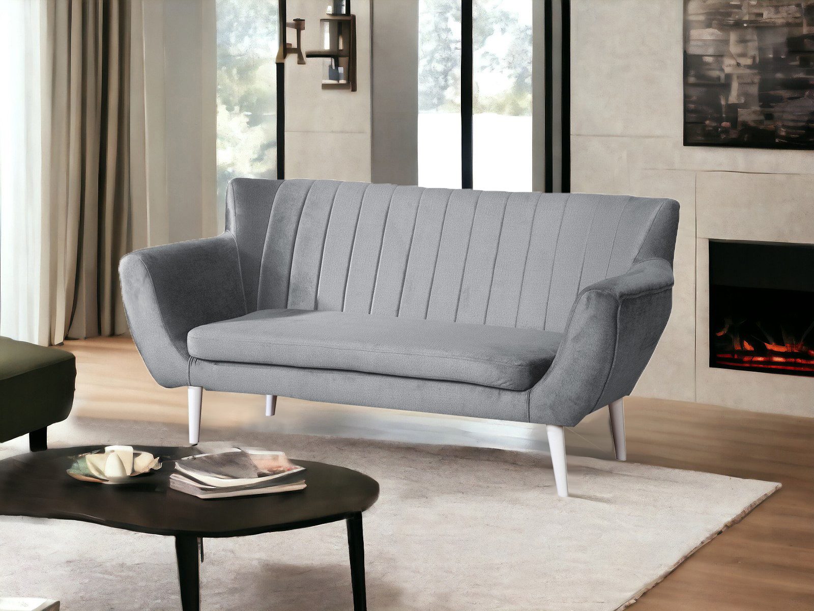 Compleo 2-Sitzer Sofa mit hohen Beinen, günstig online kaufen