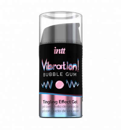 INTT Stimulationsgel Vibration! Bubble Gum - für einen intensiven Orgasmus, Flasche mit 15ml, 1-tlg., prickelndes Intimgel mit Geschmack (Kaugummi)