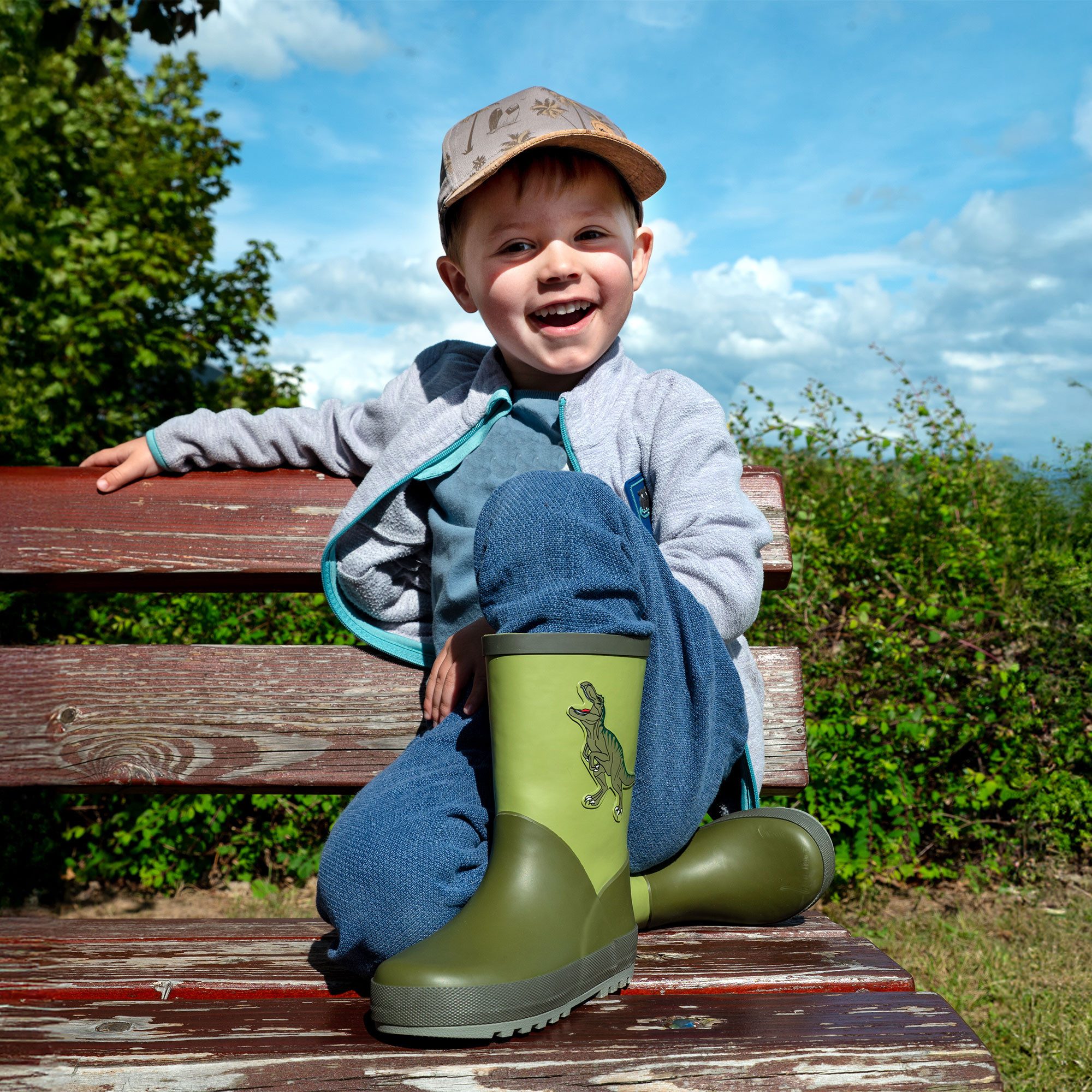 MAXIMO Gummistiefel (2-tlg) Dino-Motiv, gefüttert, reflektierend
