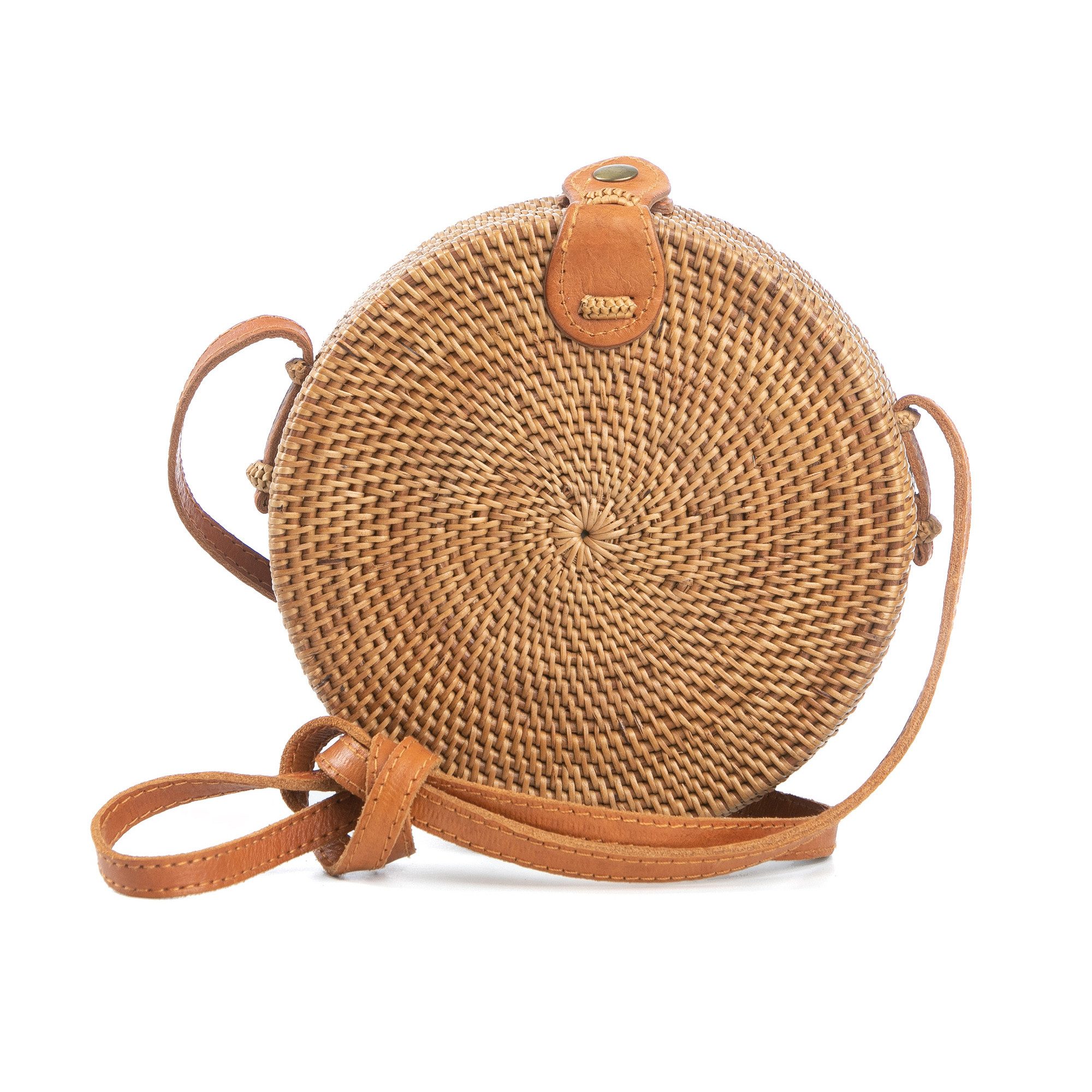 Der Trachtler Basttasche Korbtasche Bali Bag in runder Form, handgefertigt in Bali