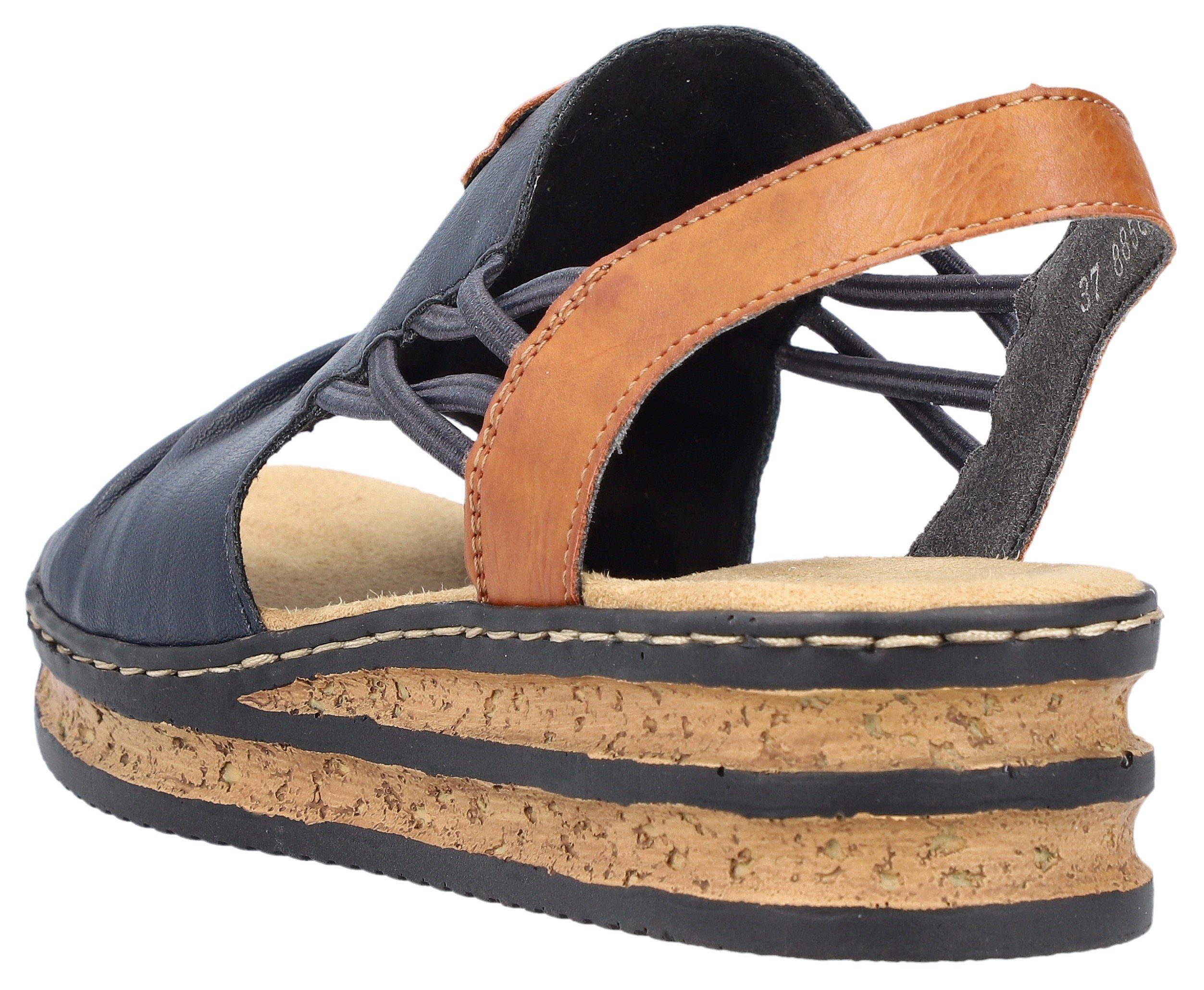 Rieker Keilsandalette, Sommerschuh, Sandale, Keilabsatz, mit Stretchbänder günstig online kaufen