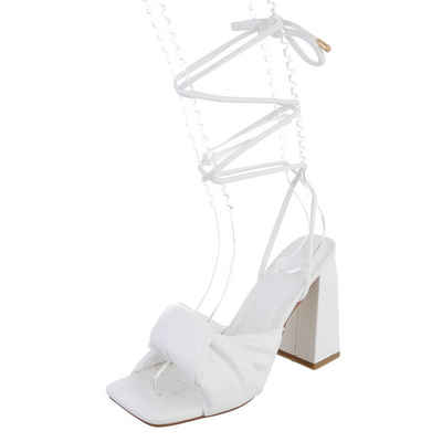 Ital-Design »Damen Party & Clubwear« High-Heel-Sandalette Blockabsatz Sandalen & Sandaletten in Weiß