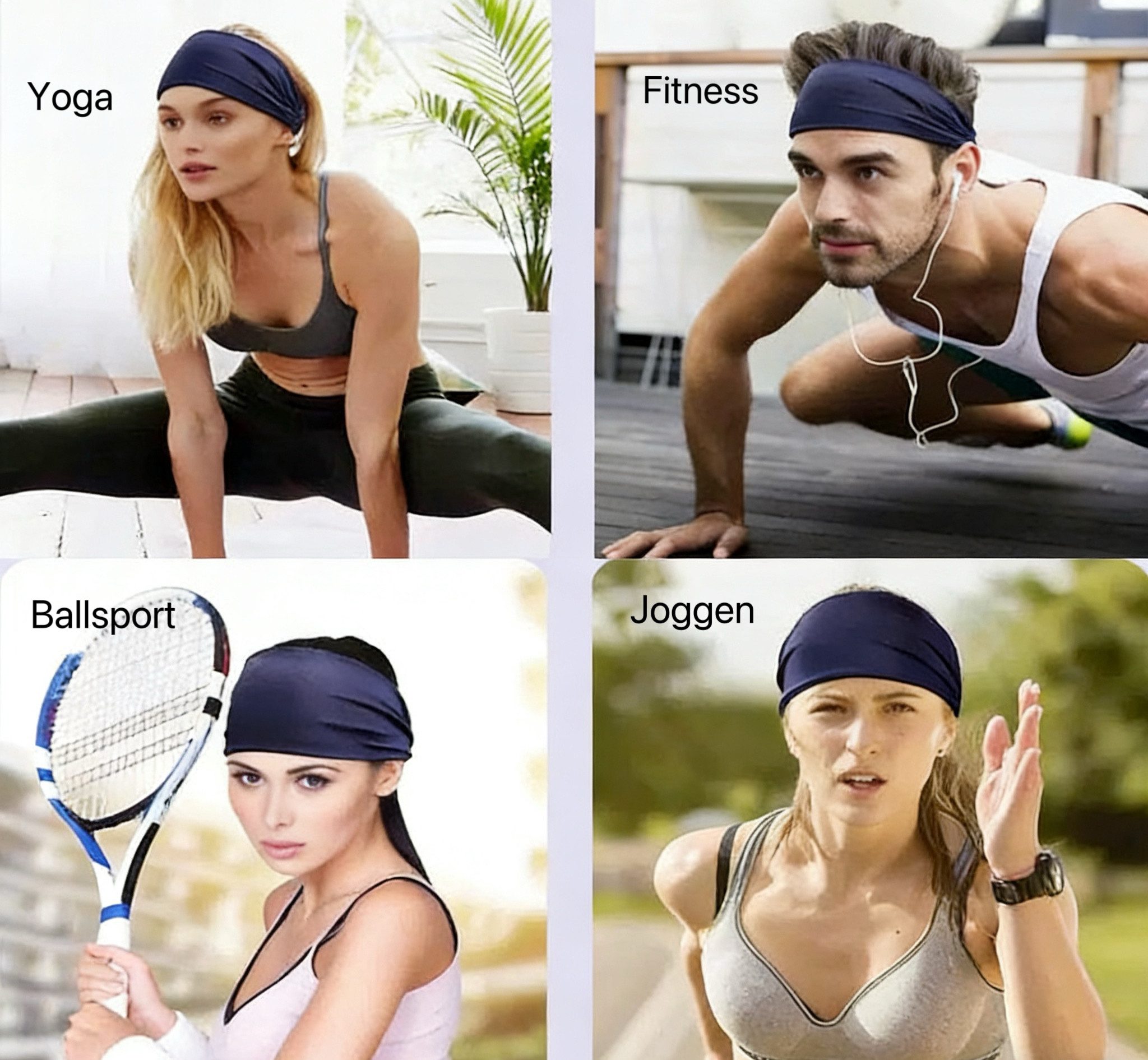 HoyoLee Handels GmbH Haargummi Haarband 4 Stück Haarband Damen Weiche Haargummis für Sport und Mode