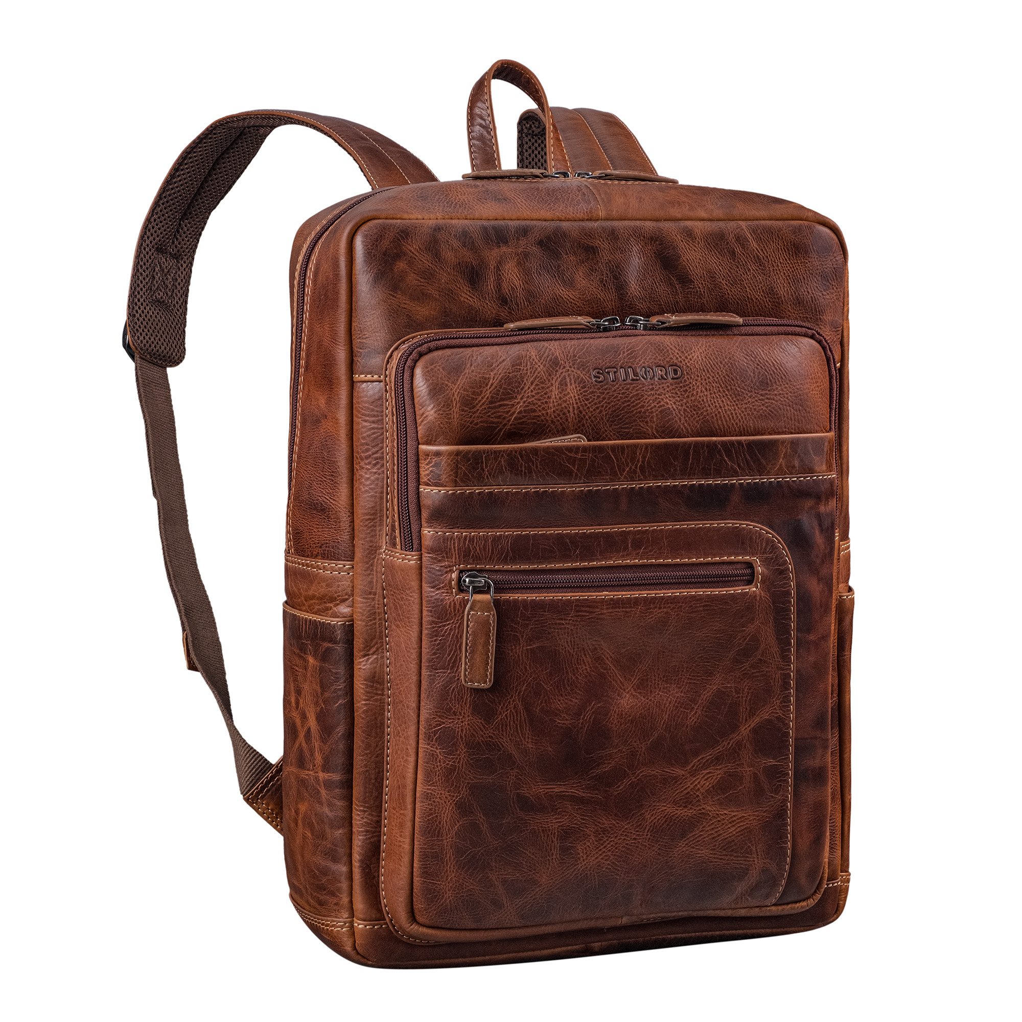 Notebook-Rucksack "Gilbert" Großer Leder Rucksack Herren & Damen Laptop 15 - 16 Zoll
