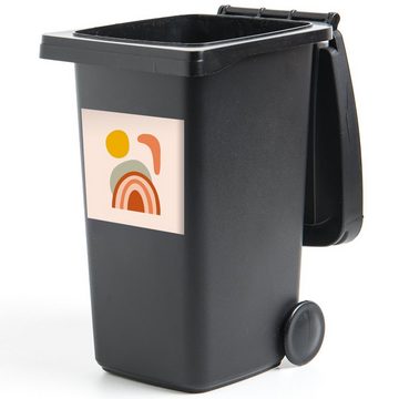 MuchoWow Wandsticker Regenbogen - Sonne - Abstrakt - Sommer (1 St), Mülleimer-aufkleber, Mülltonne, Sticker, Container, Abfalbehälter