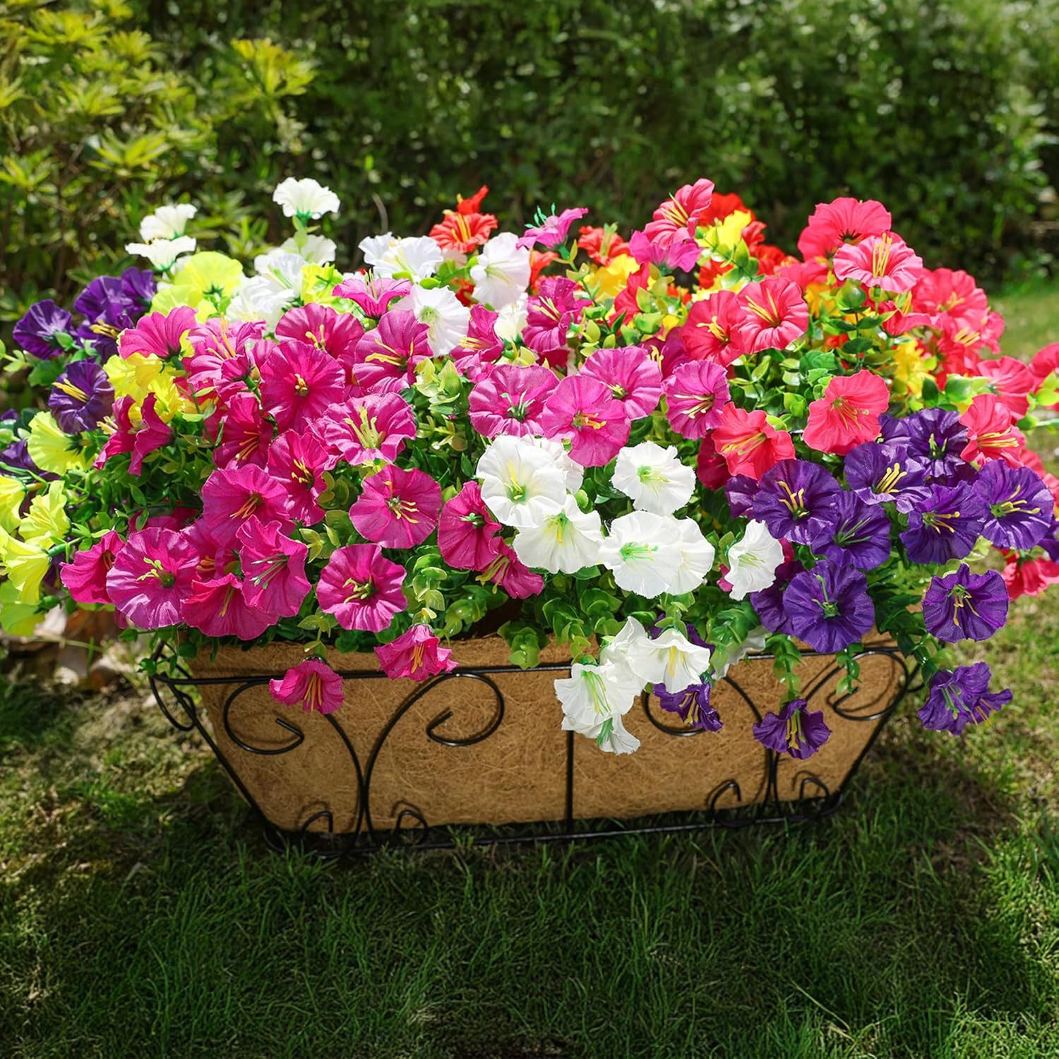 Kunstblume 12 Bündel Frühling Künstlicher Blumenstrauß Outdoor Balkonpflanzen, Agger, Für Innen Außen Balkonkasten Außenbereich – Bild 5 von 5
