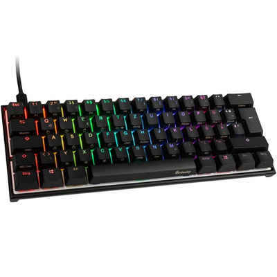 Ducky Mecha Mini Gaming Tastatur MX-Brown Gaming-Tastatur (RGB-LED, TKL-Mini-Version, USB Typ-C, Deutsches Layout, schwarz)