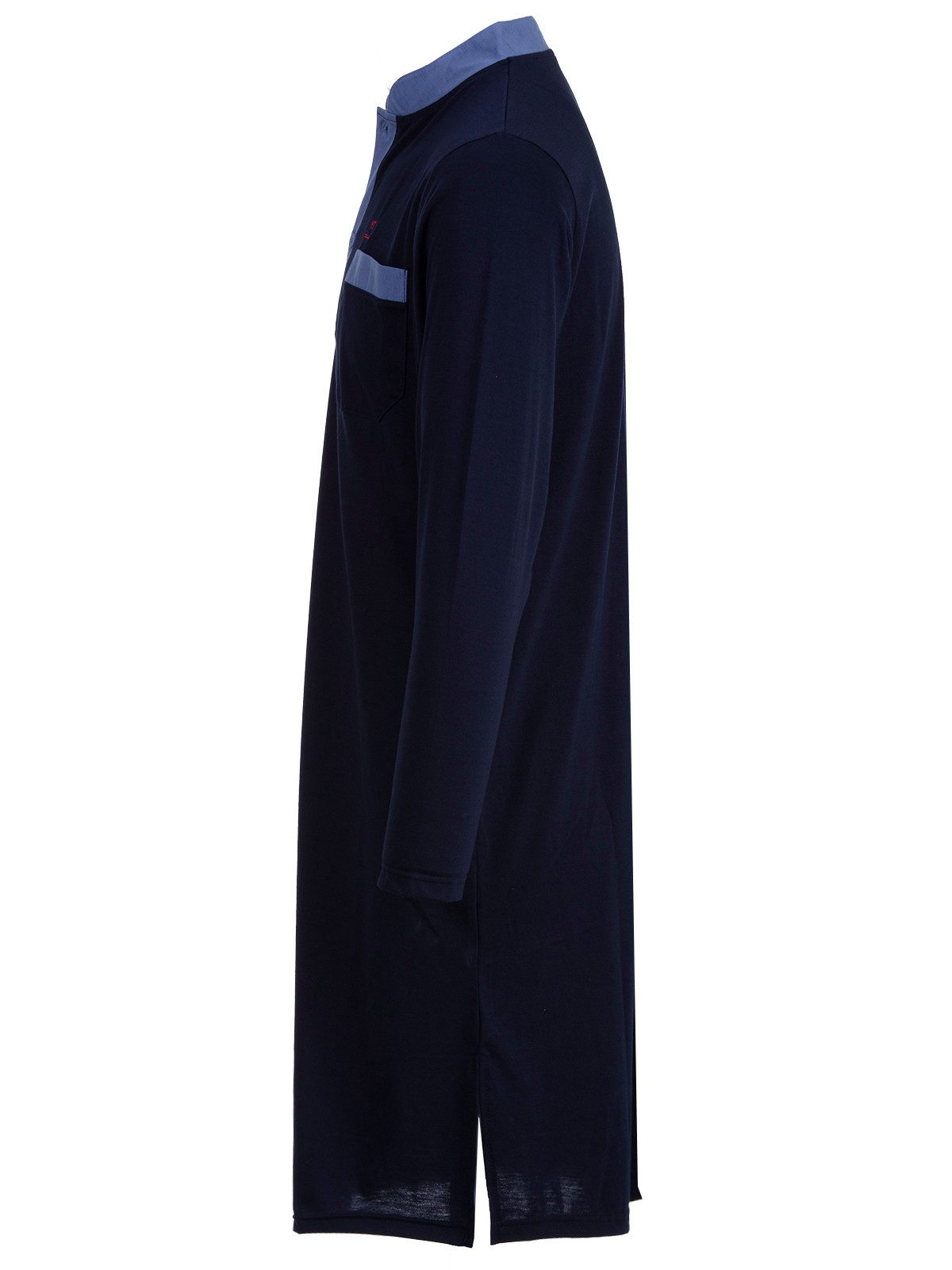 Henry Terre Nachthemd Nachthemd Langarm - Stehkragen Unifarben günstig online kaufen