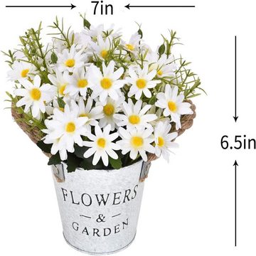 Kunstblume Künstliche Pflanzen mit Topf,1 Stücke Kunstblumen,Blumen Deko,Bunt, Lubgitsr