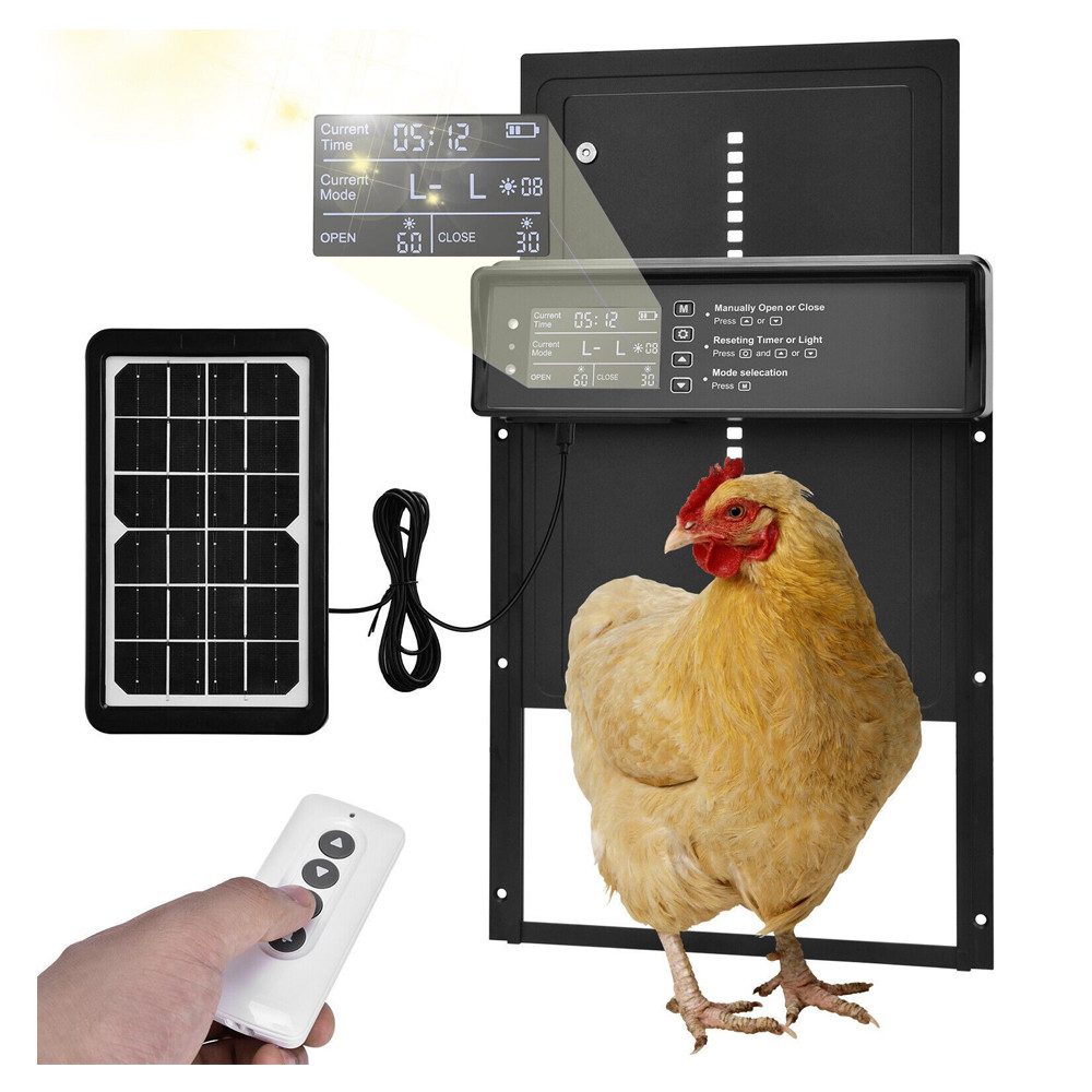 Haustierklappe Solarbetrieb Aluminum Hühnerklappe Türöffner Hühnertür