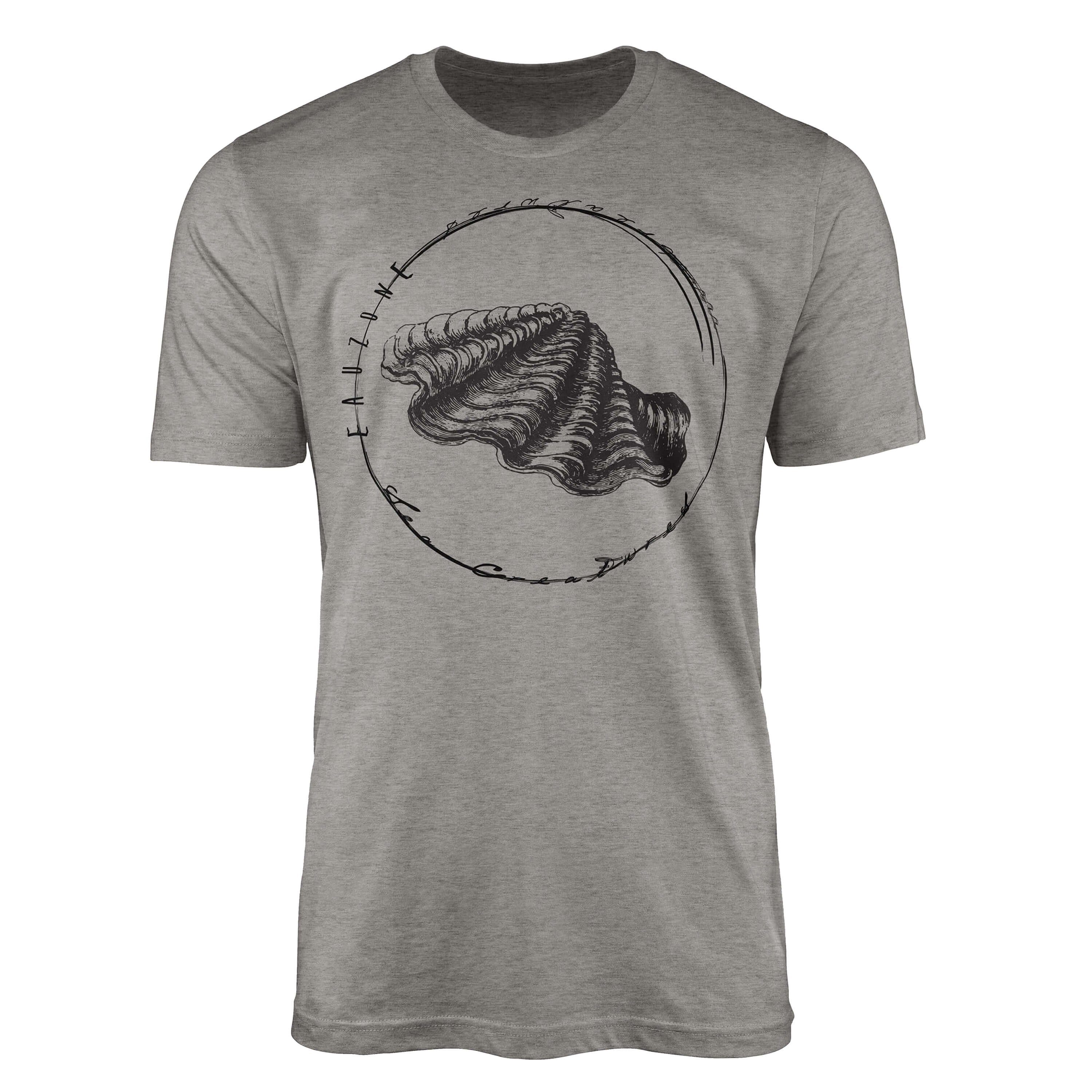 Top-Modell Sinus Art T-Shirt T-Shirt - Sea Creatures, Schnitt Fische Sea Serie: Tiefsee und Struktur / feine sportlicher Ash 088