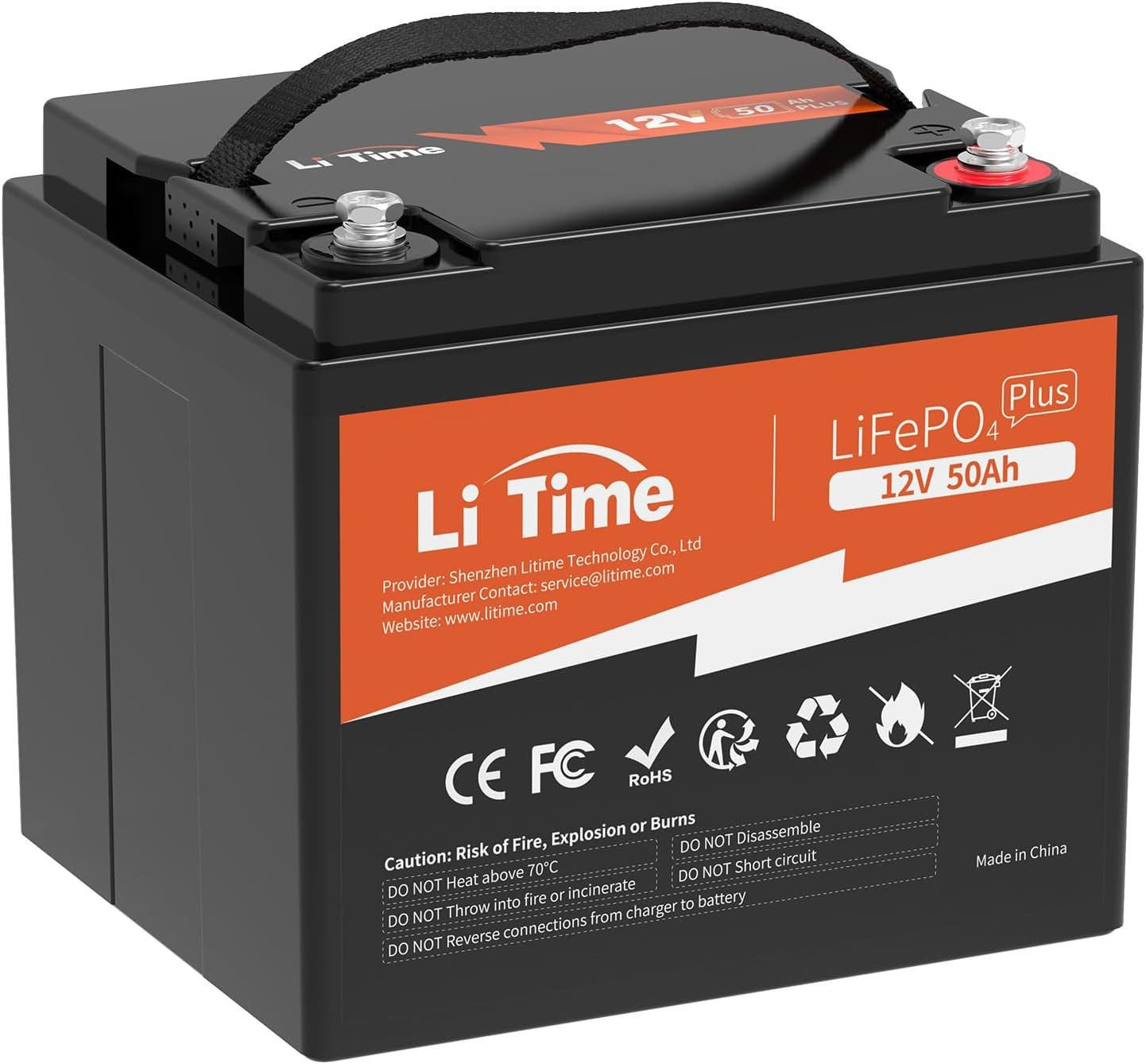 LiTime 12V 50Ah-300Ah Lithium Batterie PV Stromspeicher LiFePO4 Solarakkus (12 V), Geeignet für Wohnmobile, Boote, Wohnwagen und Solarsysteme