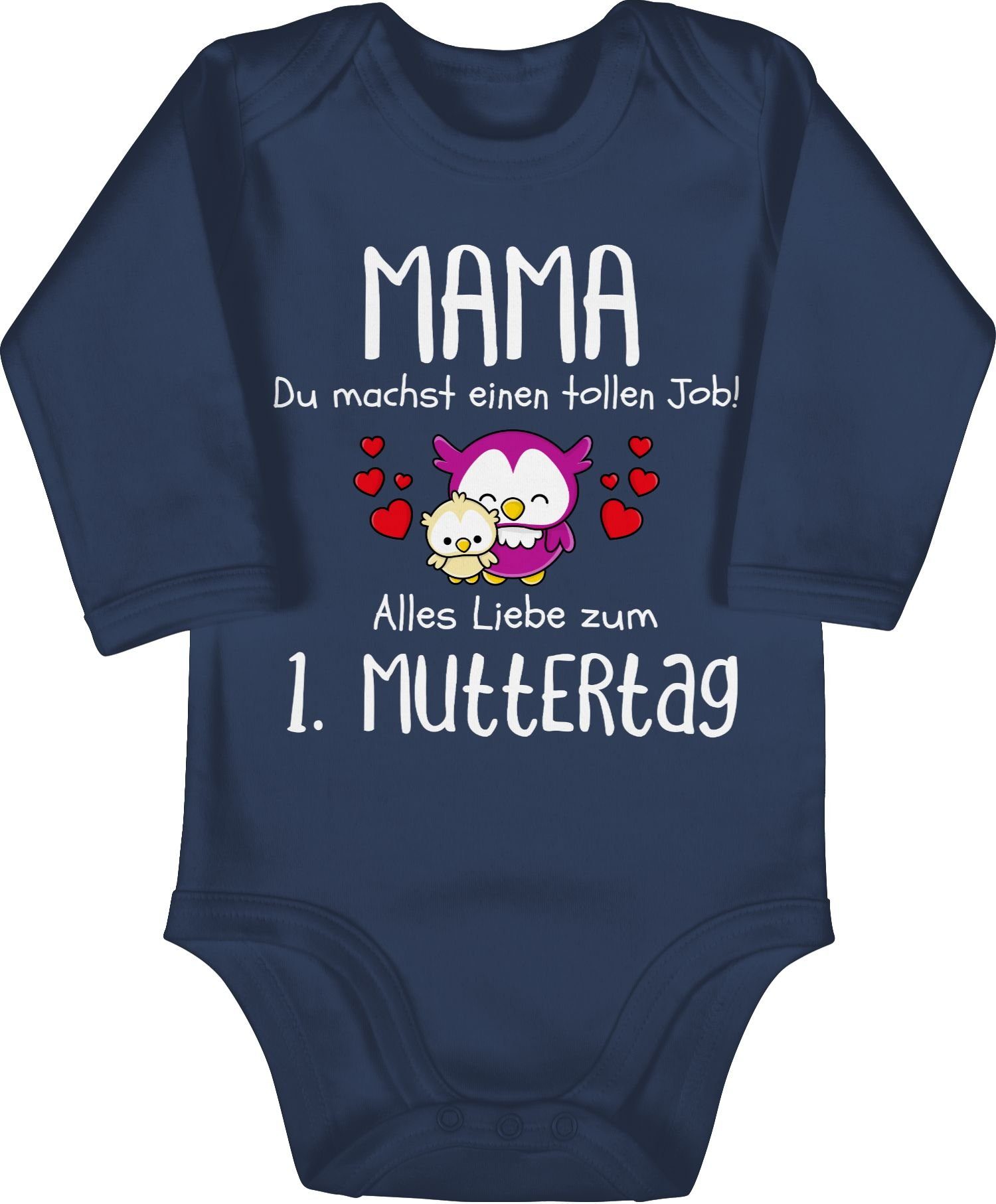 Shirtracer Shirtbody 1. Muttertag I Mama du machst einen tollen Job (1-tlg) Muttertagsgeschenk