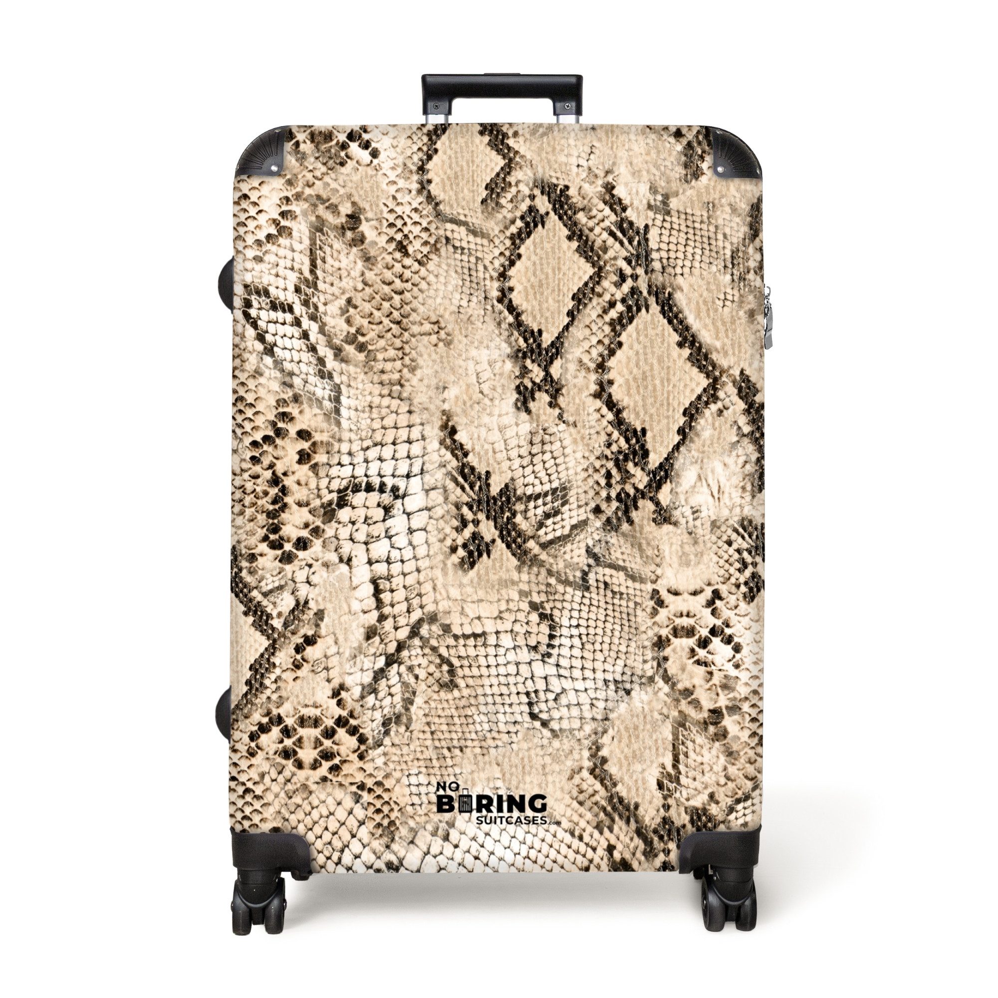 NoBoringSuitcases.com© Hartschalen-Trolley Schlangendruck - Beige 77 günstig online kaufen