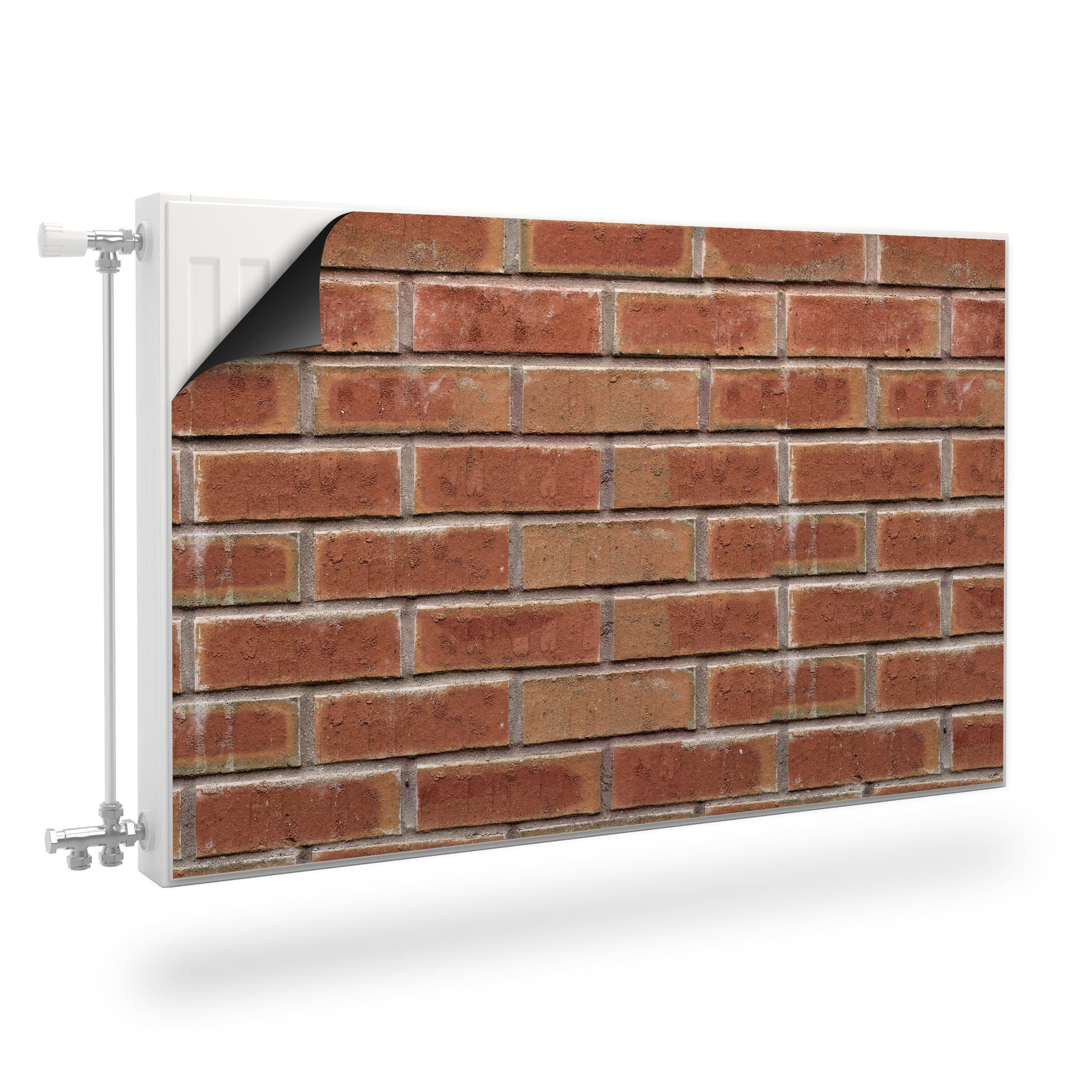 Muralo Magnetfolie Heizkörperverkleidung Ziegelsteine 3D-Effekt – Heizkörperabdeckung, 80x60 cm, abriebfest, abwischbar