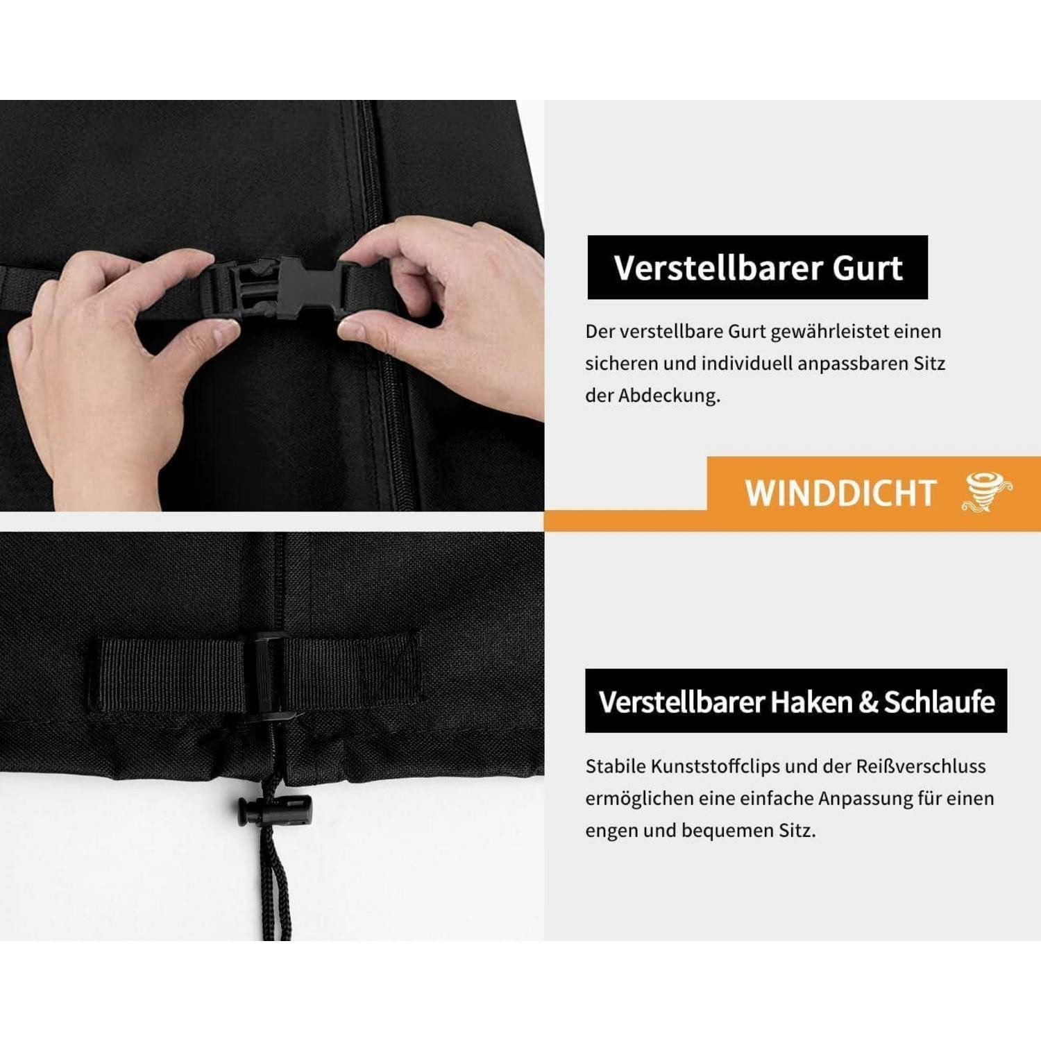 LuxusKollektion Sonnenschirm-Schutzhülle Sonnenschirmhülle Wasserdicht UV Beständig Ampelschirm 153x30 30cm – Bild 5 von 5