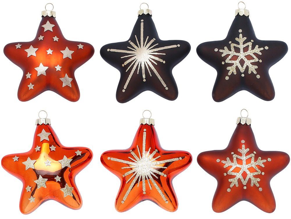 MAGIC by Inge Christbaumschmuck Shiny Chestnut, Weihnachtsdeko, Christbaumschmuck (6-tlg), hochwertiger Echtglas-Weihnachtsschmuck, Ø ca. 8 cm