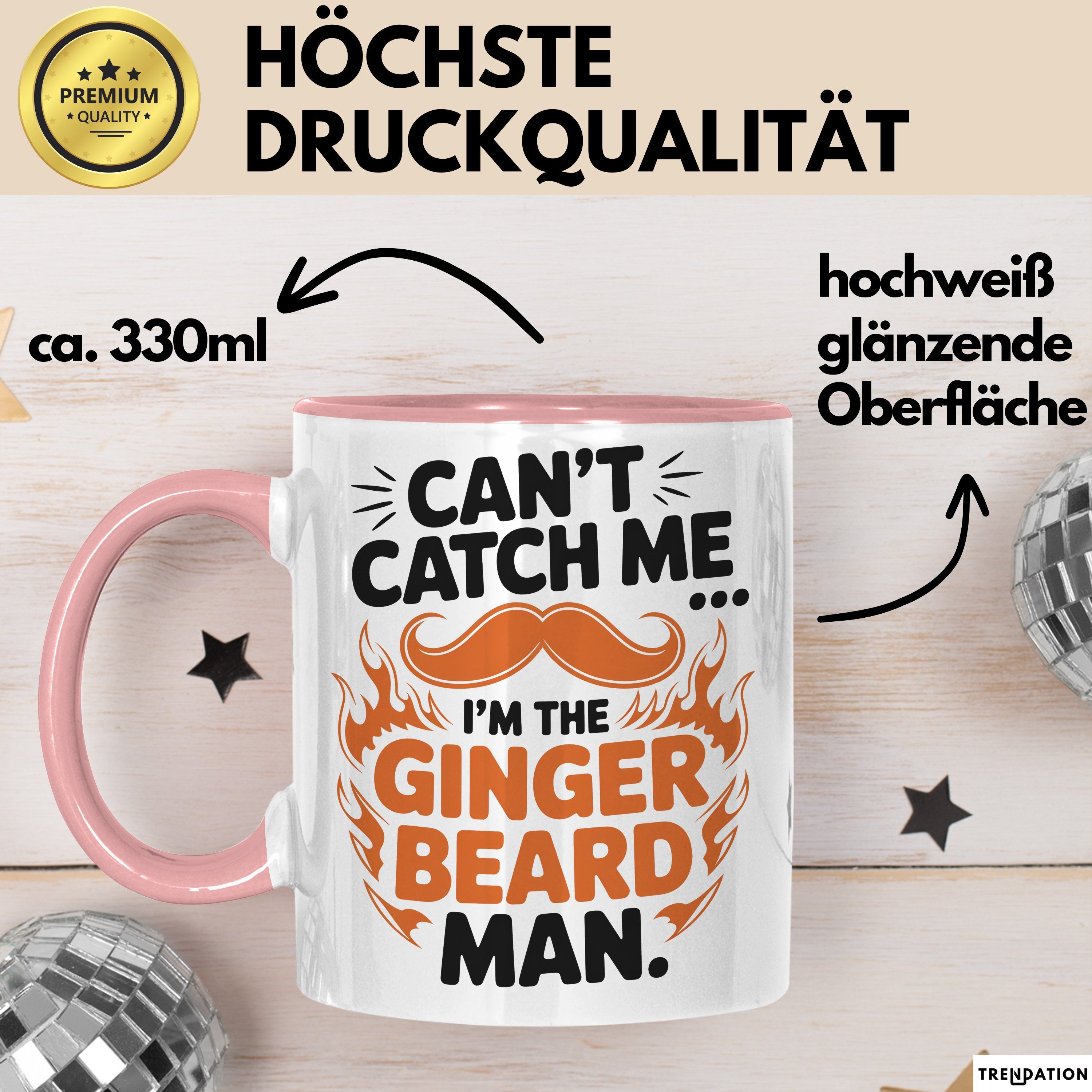 Trendation Tasse Bart Tasse Geschenk Cant Catch Me Im The Ginger Beard Man Geschenkidee, Keramik