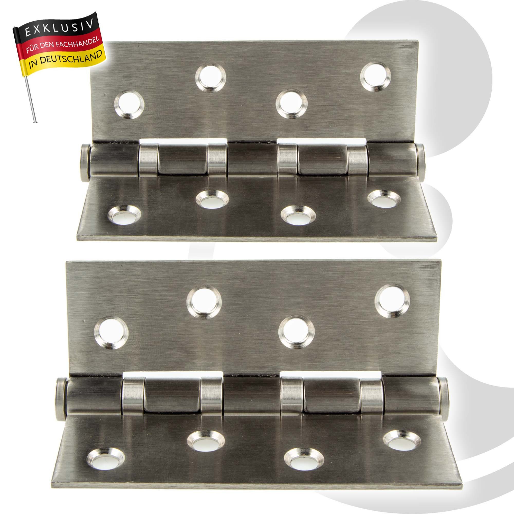 MASTERPROOF PROFESIONAL Türbeschlag Edelstahl Scharnier Türband Beschlag 75 mm x 100 mm, 2 Stück – Bild 3 von 3