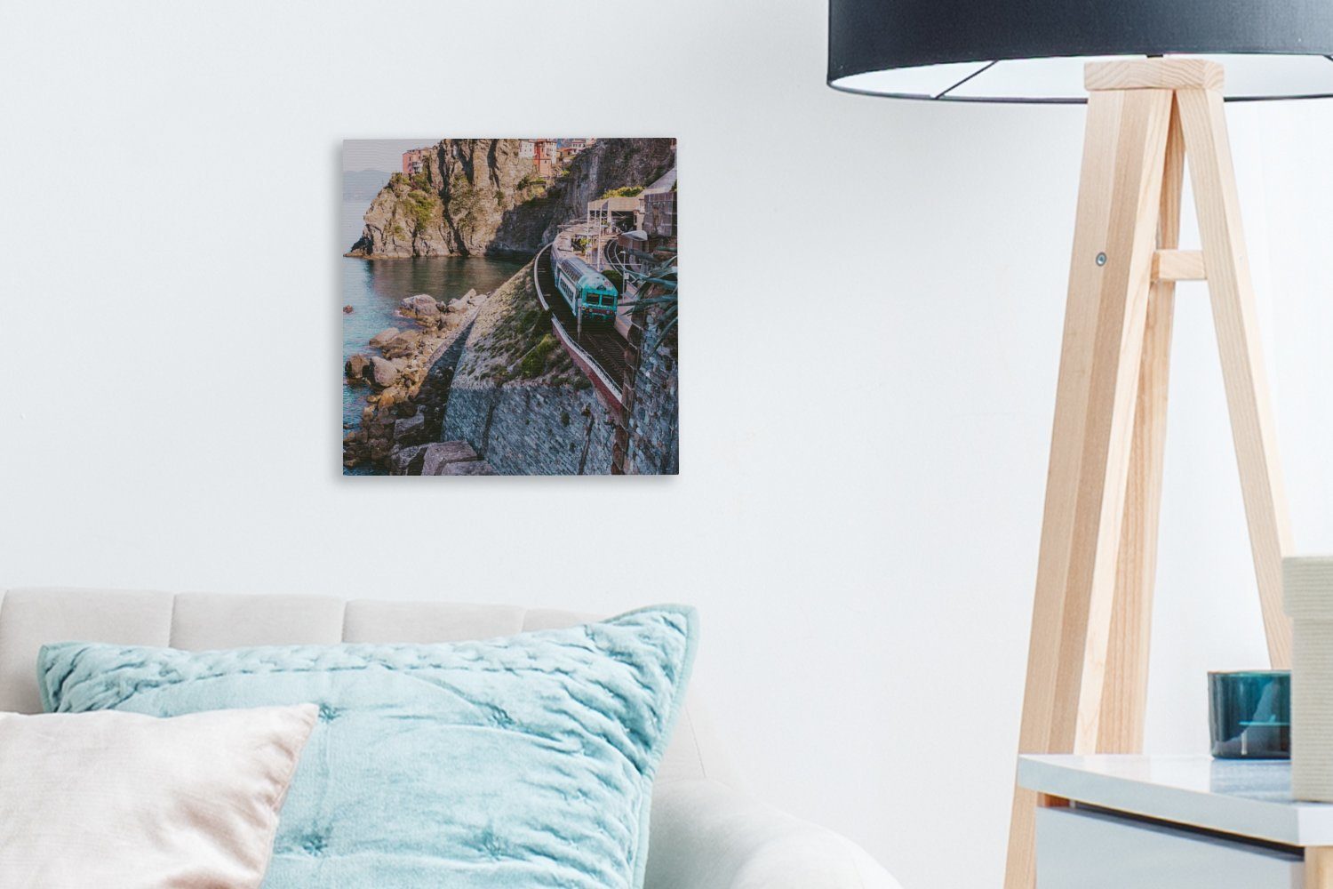 Meer, Schlafzimmer Leinwand Bilder Leinwandbild - OneMillionCanvasses® Wohnzimmer Italien - (1 St), Zug für