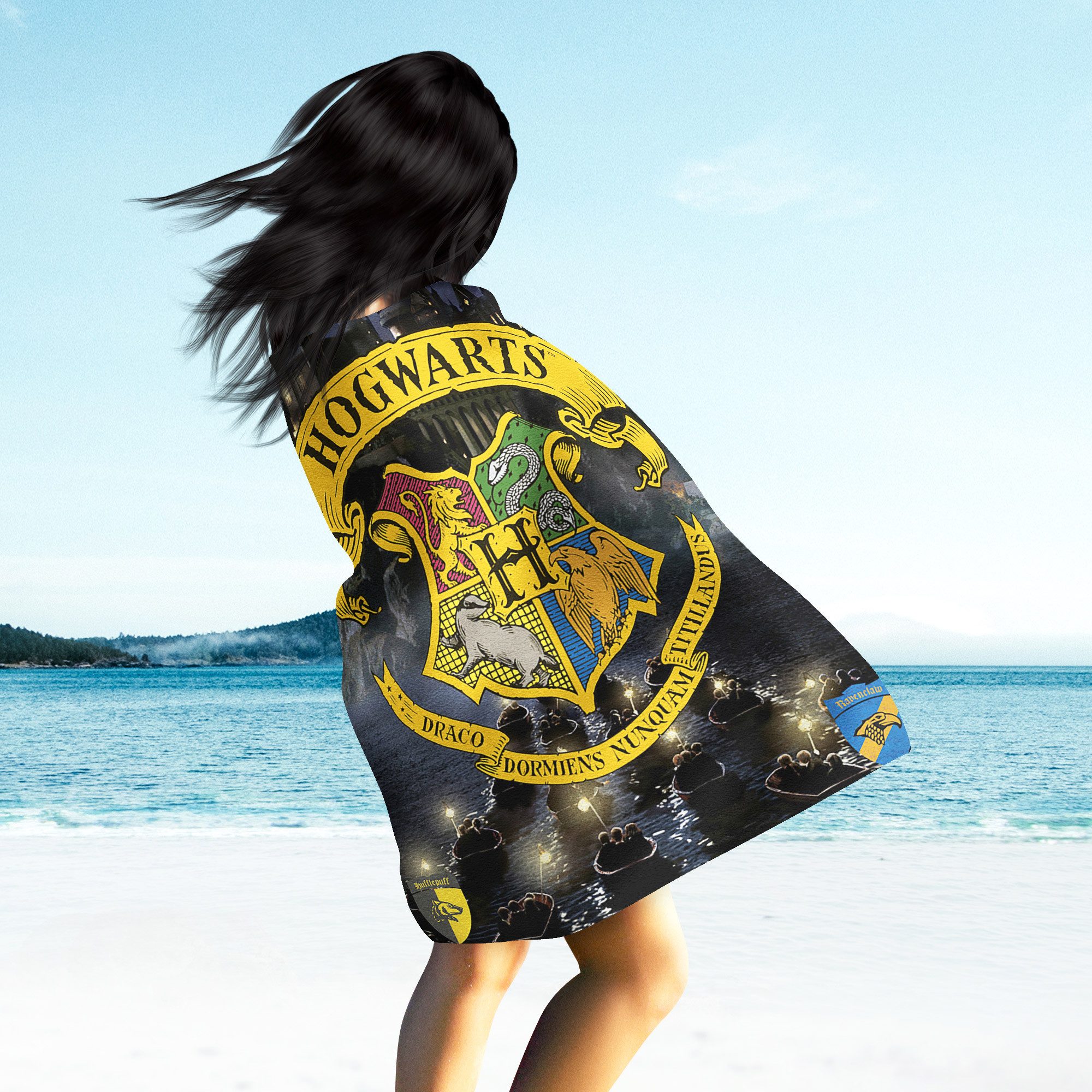 BERONAGE Strandtücher Harry Potter Hogwarts Badetuch 75x150, 100% Baumwolle (1-St), Frottee in Velours-Qualität – Bild 4 von 5