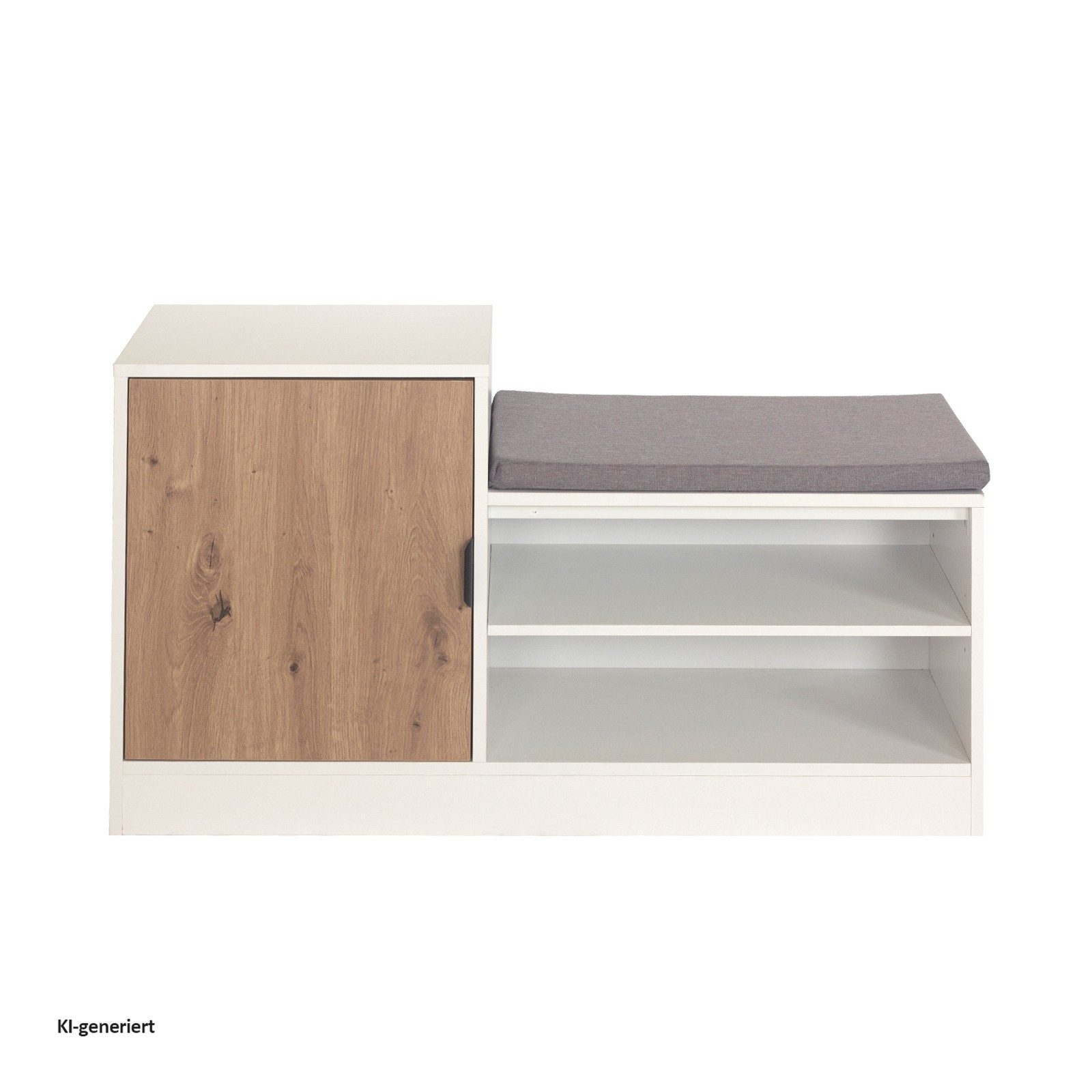 HTI-Living Schuhregal Schuhregal mit Sitzpolster Dana Weiß-Artisaneiche, Stück 1-tlg., Schuhschrank