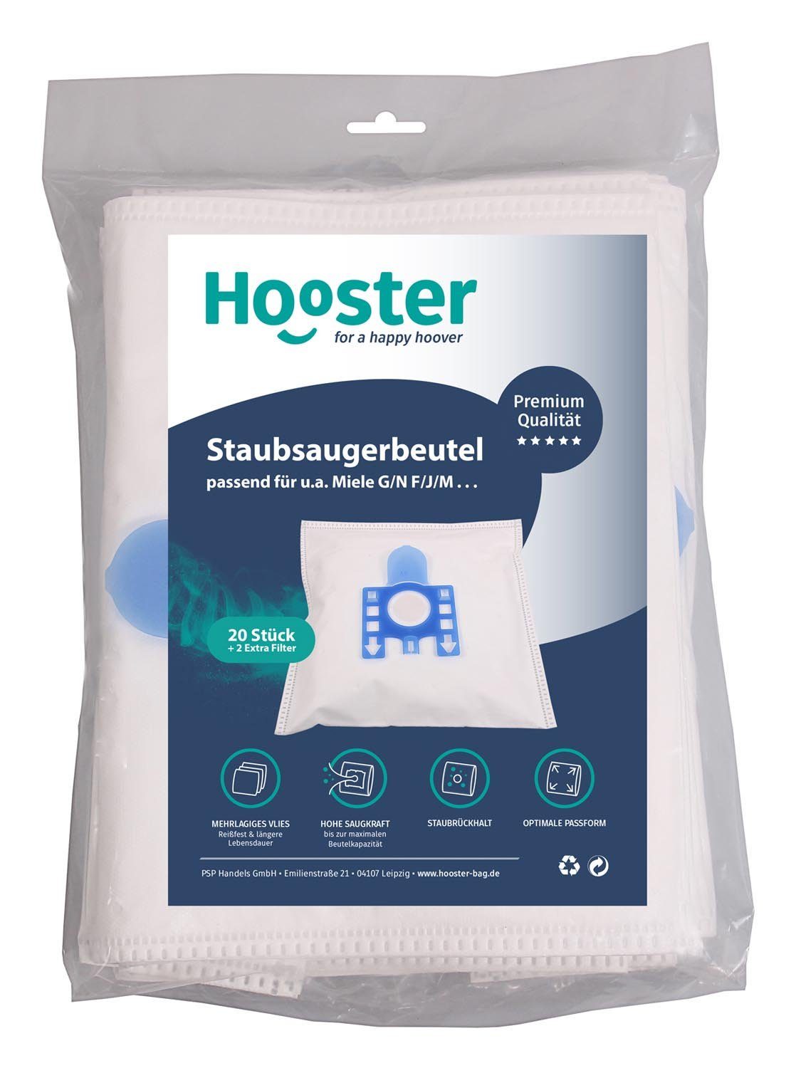 für 20 mehrlagiges Premium Dog hohes & Cat PE St., Staubsaugerbeutel Cat&Dog Saugvermögen für Miele passend Vlies CH / Cap, Hooster