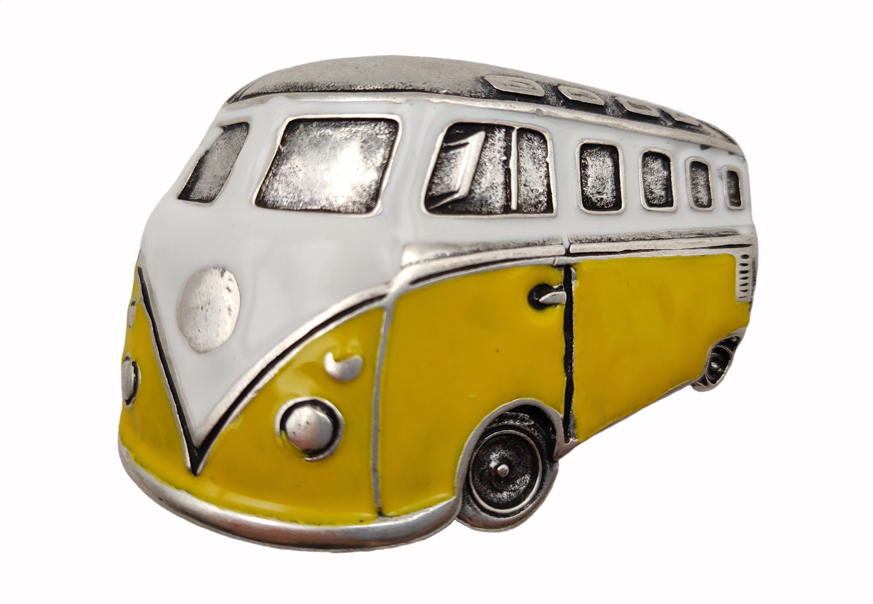 Cassandra Accessoires Gürtelschnalle Wechselschnalle Gürtelschließe Buckle "Bus" im angesagten Retro-Design gelb