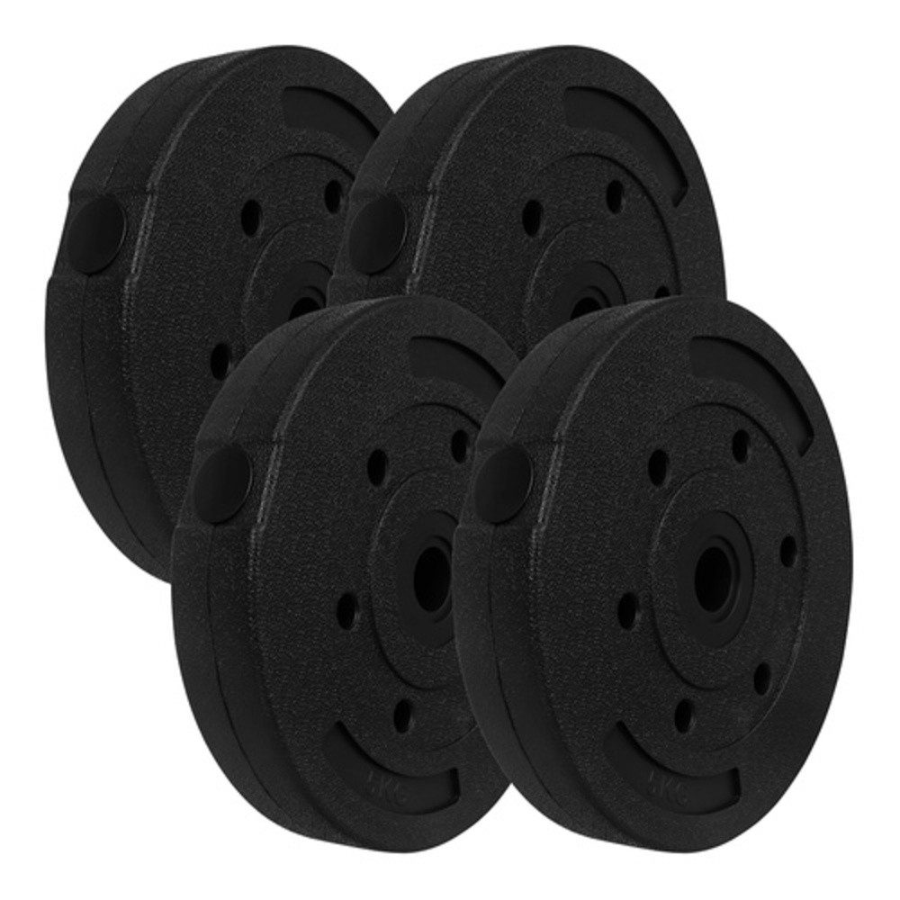 Trizand Hantelscheiben Gewicht 4x5 kg Bitumenscheiben, 20 kg, (Spar-Set, 4-tlg., Universell), Dank der 26 mm Bohrung passen die schwarzen Gewichtsscheiben