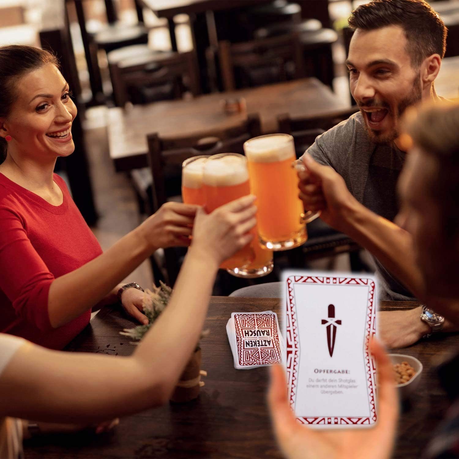 Goods+Gadgets Spiel Lustiges Kartenspiel & Trinkspiel für Erwachsene, Freunde & Party, Aztekenrausch Partyspiel, Das wohl lustigste Trinkspiel