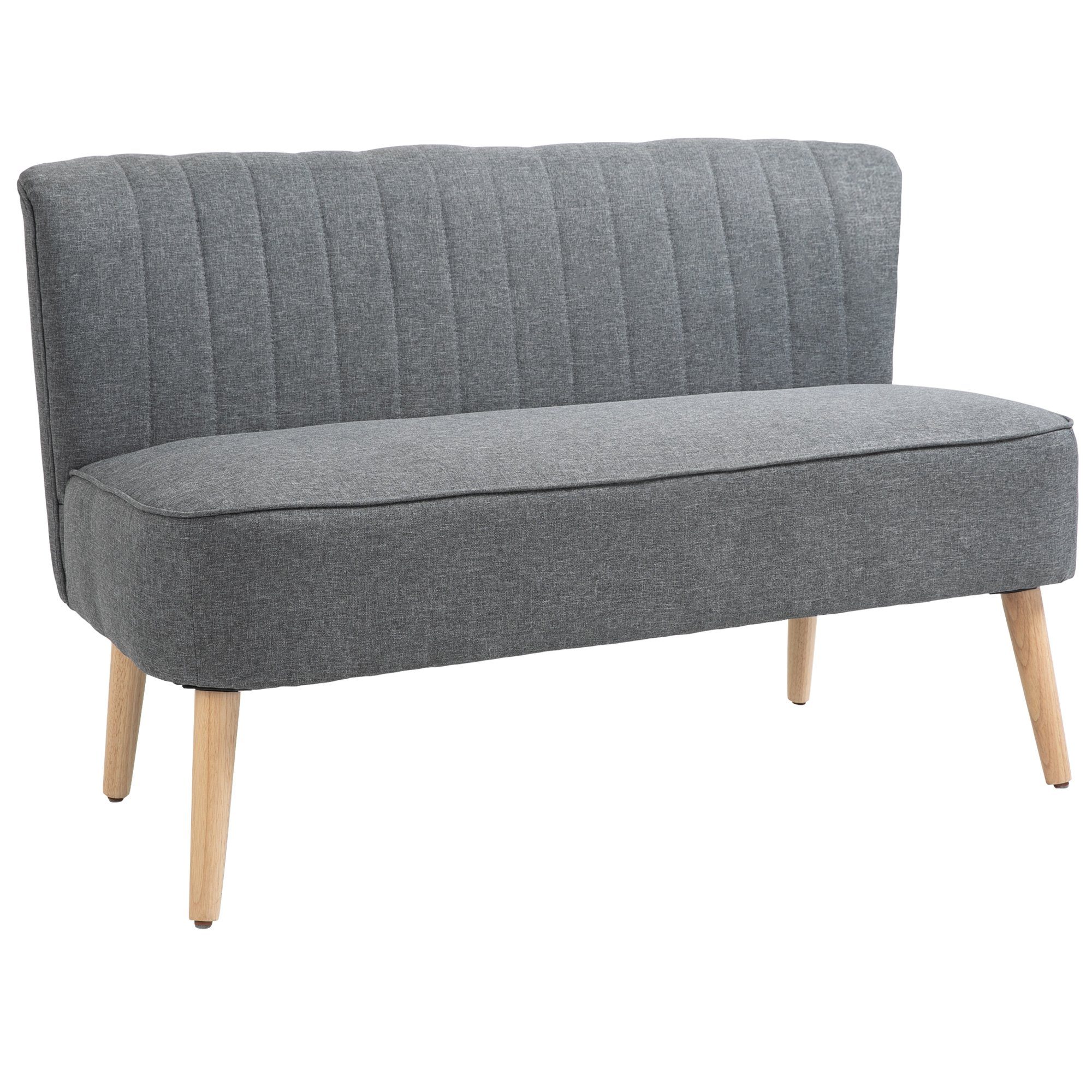 HOMCOM 2-Sitzer Sofa, set 1 Polstersofa 2-Sitzer Hellgrau Teile, Loungesofa