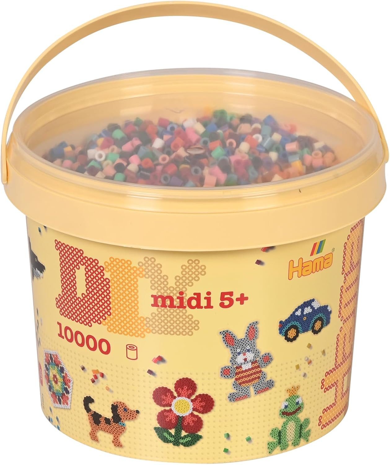 Hama Perlen Bügelperlen Hama Bügelperlen midi "Volltonmix", im Eimer, 10.000 Stück
