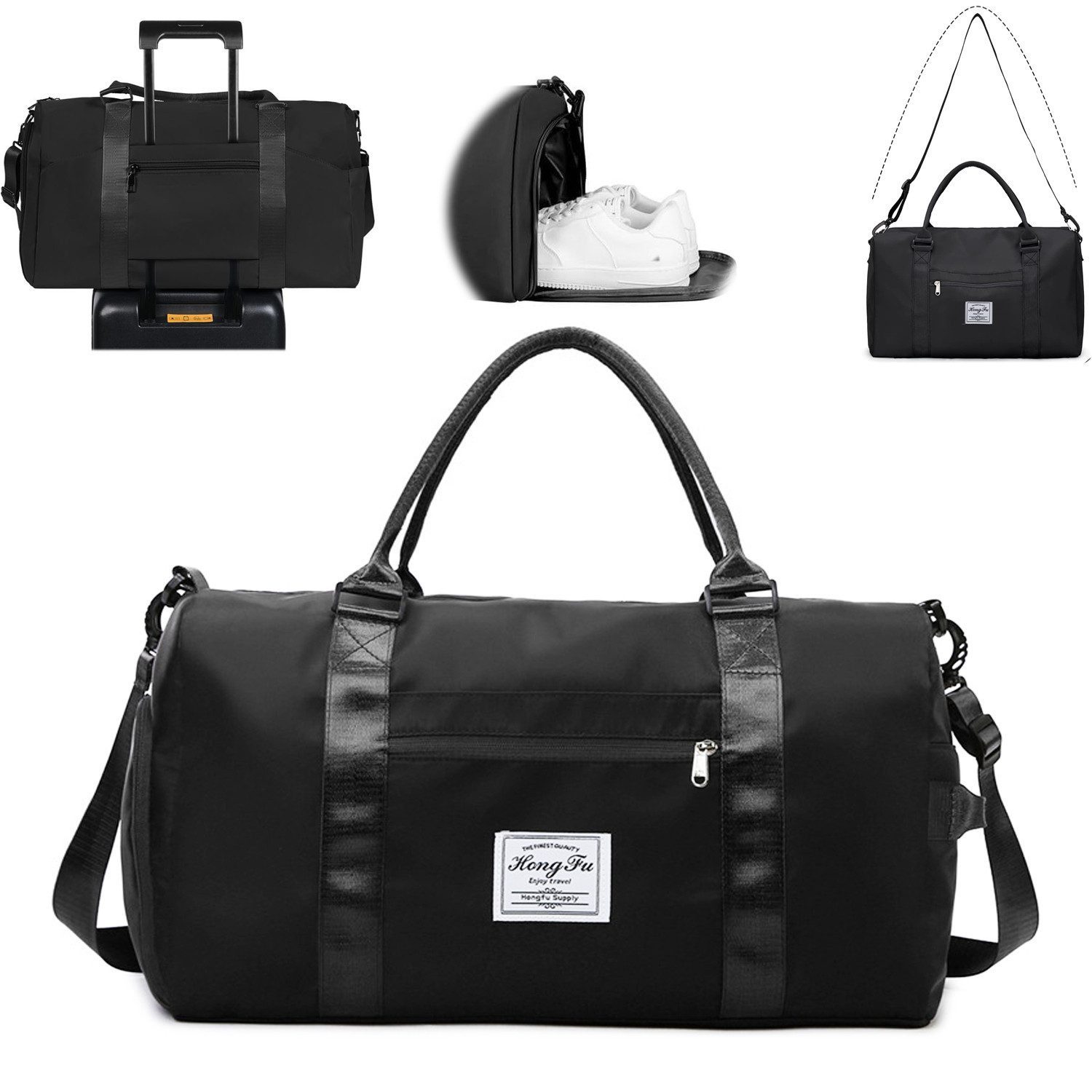 Fyrove Reisetasche Faltbare Reisetasche Gepäcktasche Große Weekender Übernachtungstasche, Urlaubstasche Wasserdicht Sporttasche für Herren Damen
