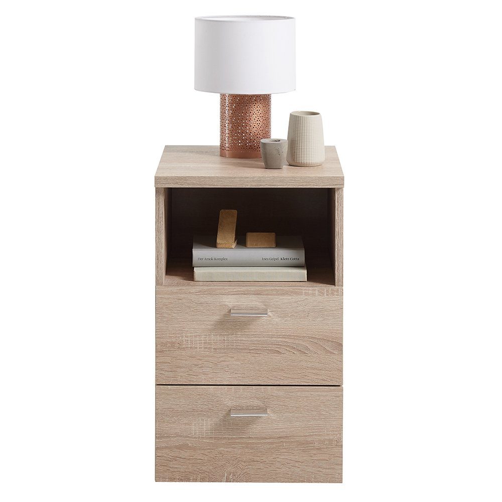 Lomadox Nachttisch CERNA-10, Nachtschrank Nachtkonsole, Eiche Nb., 35/61,5/39,9 cm