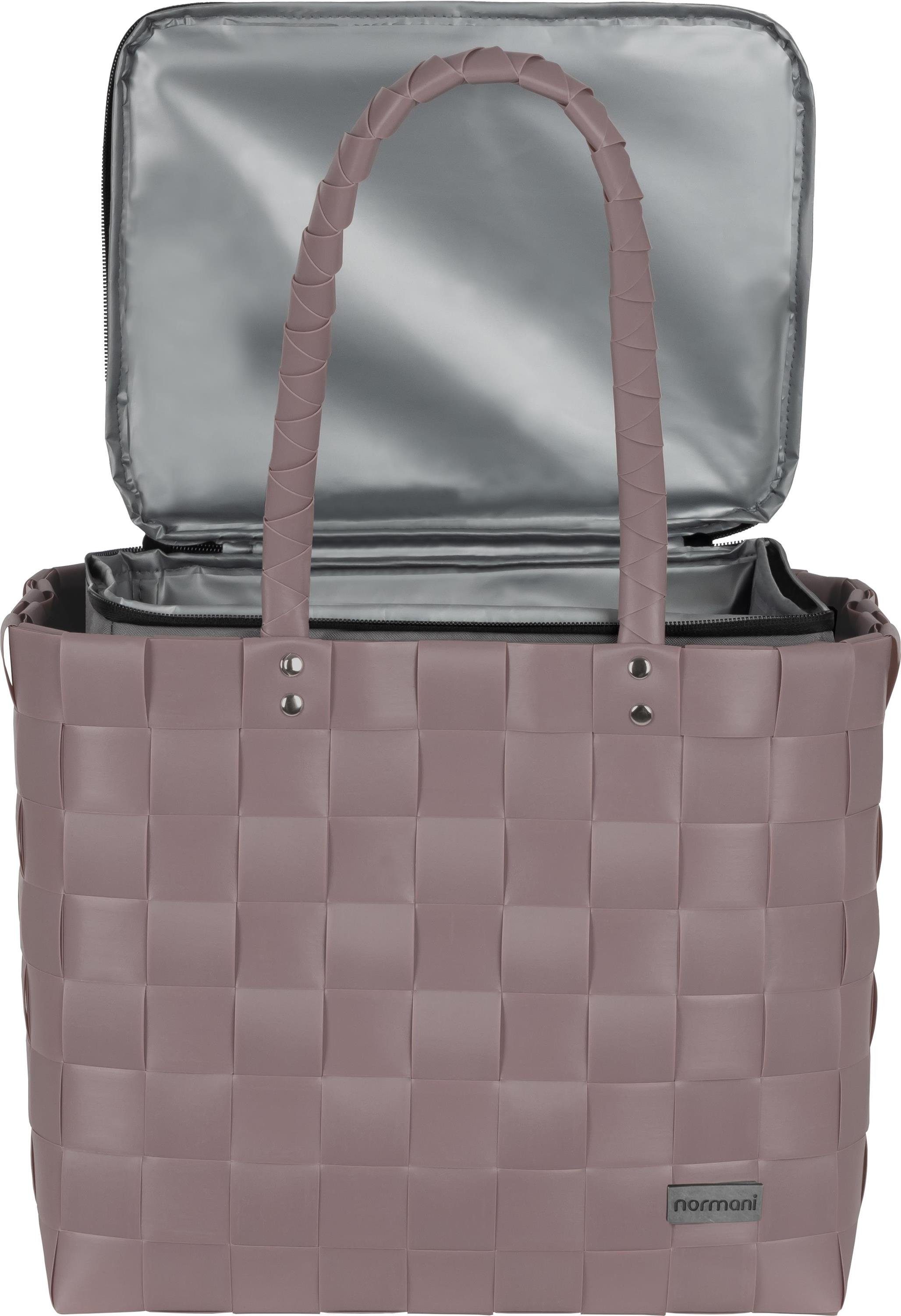 normani Einkaufskorb Flechtkorb mit großer Kühltasche, 20 l, Einkaufskorb mit großer Kühlbox
