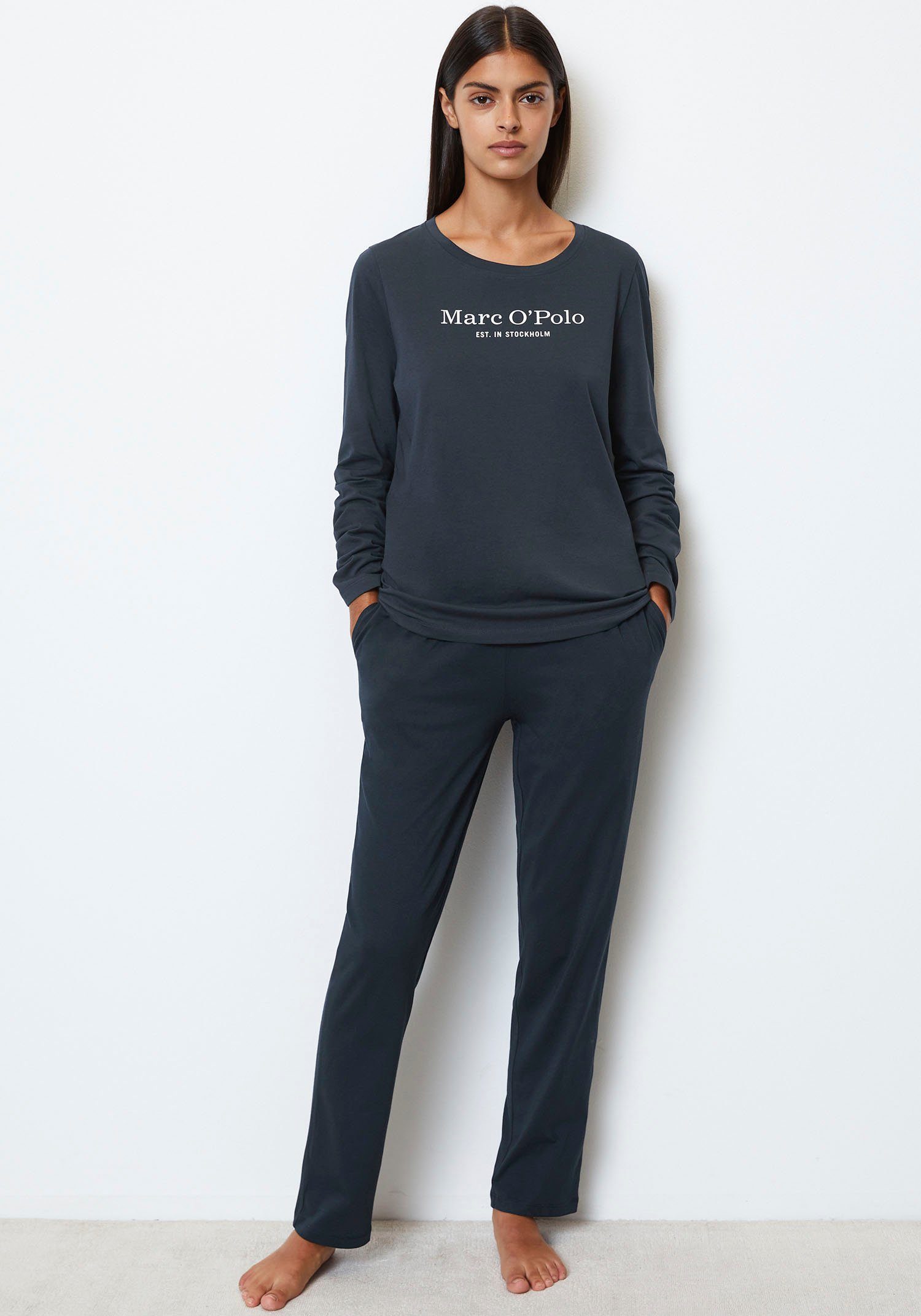 Marc O'Polo Langarmshirt Mix & Match Cotton Rundhalsausschnitt, Single Jers günstig online kaufen