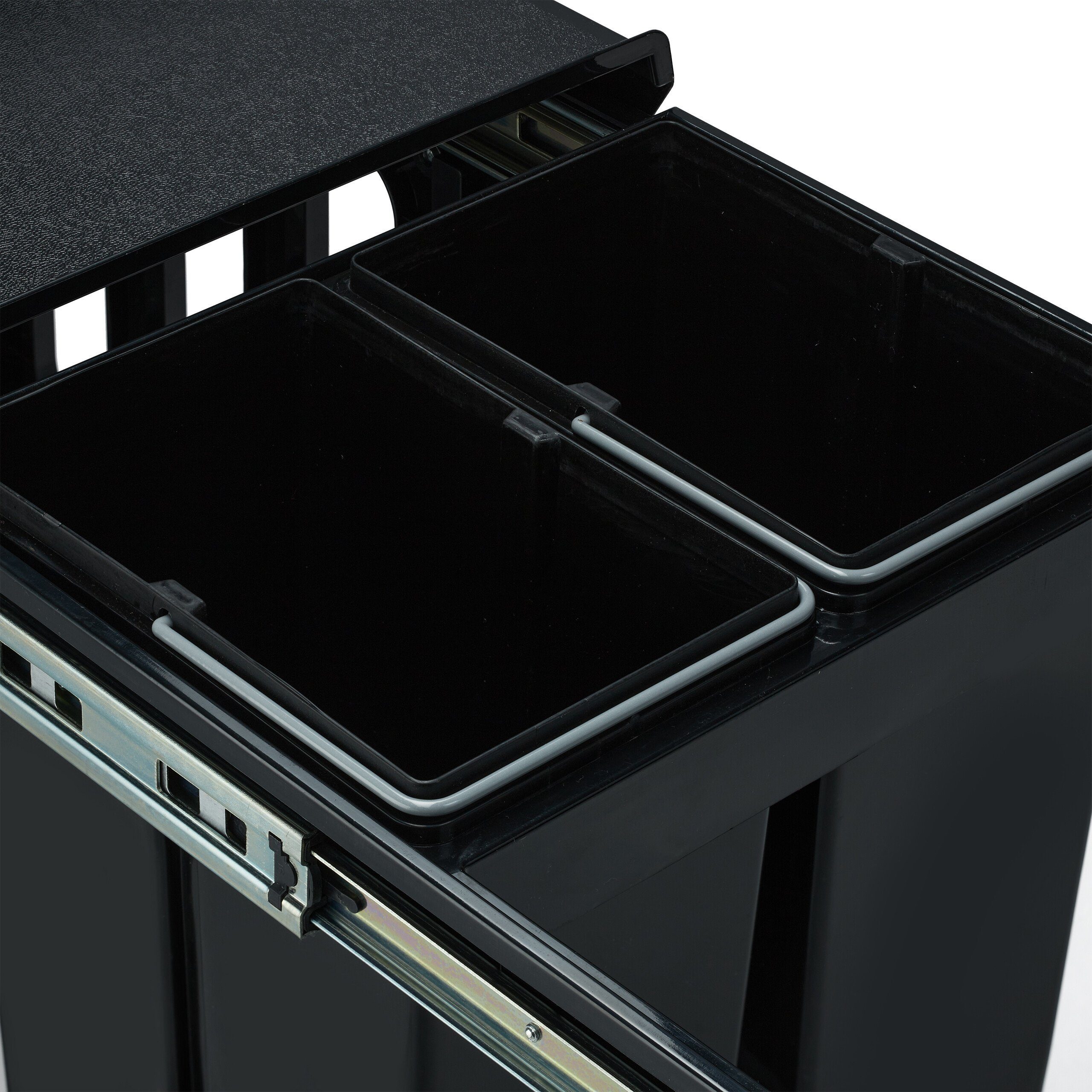 relaxdays Einbaumülleimer 3 fach schwarz