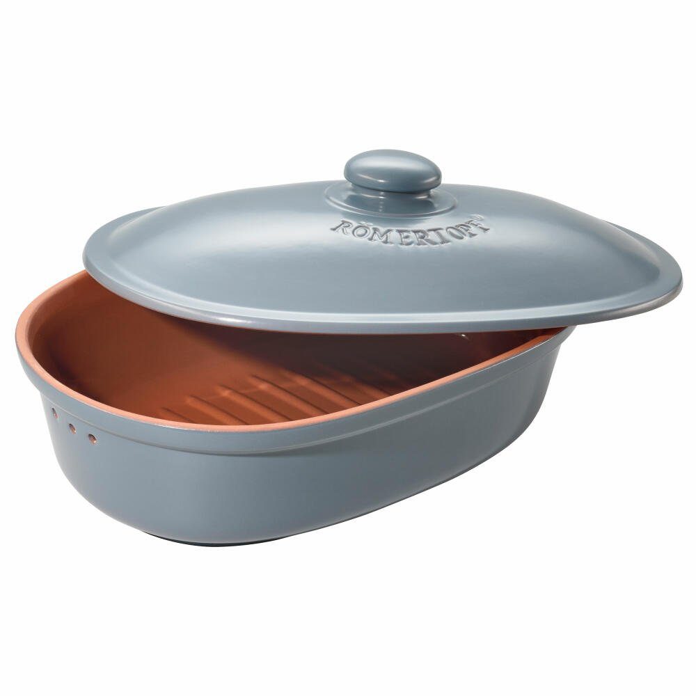 RÖMERTOPF Brotkasten Brot-Frische-Topf Maxi Oval, Naturton, mit Belüftungslöchern