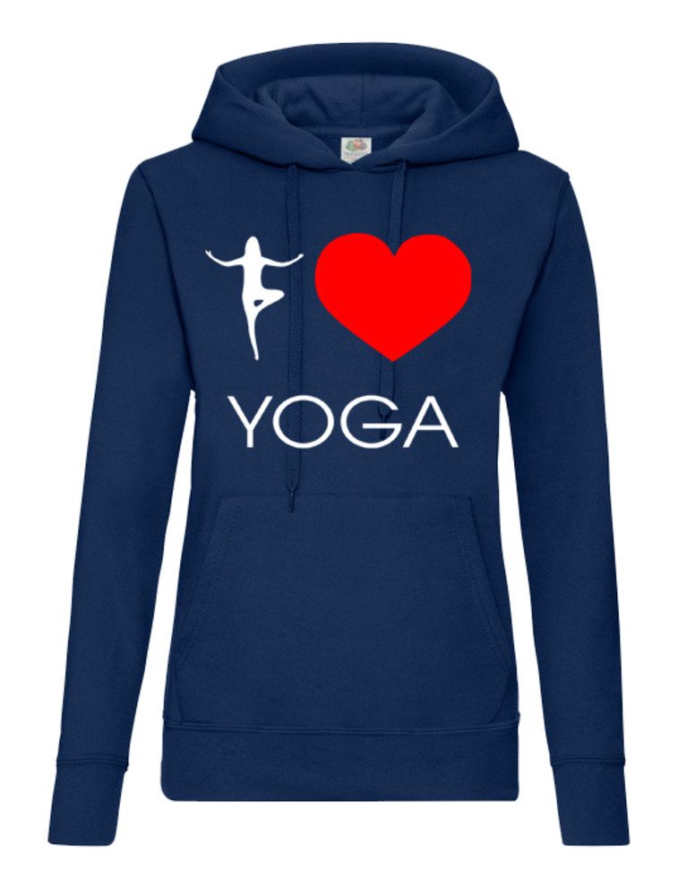 Blondie & Brownie Hoodie Damen Hoodie Yoga Herz Motiv Print Kapuze Achtsamkeit Freizeitlook (Einzelstück, Einzelartikel) Achtsamkeit Herzbalance Lifestyle Fit