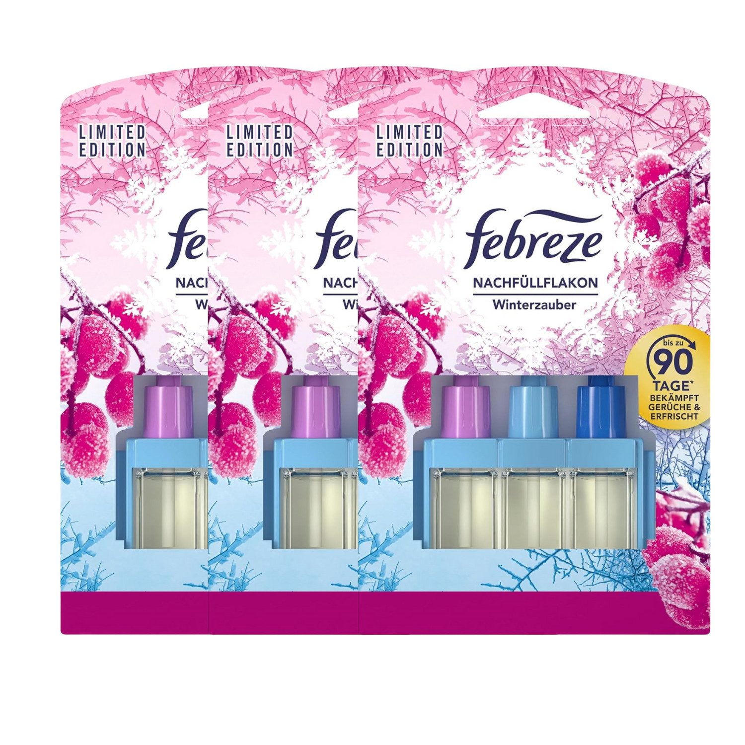 Febreze Raumduft-Nachfüllflasche 3 x Febreze Winterzauber Duftstecker Nachfüller jeweils 20ml Lufterfri