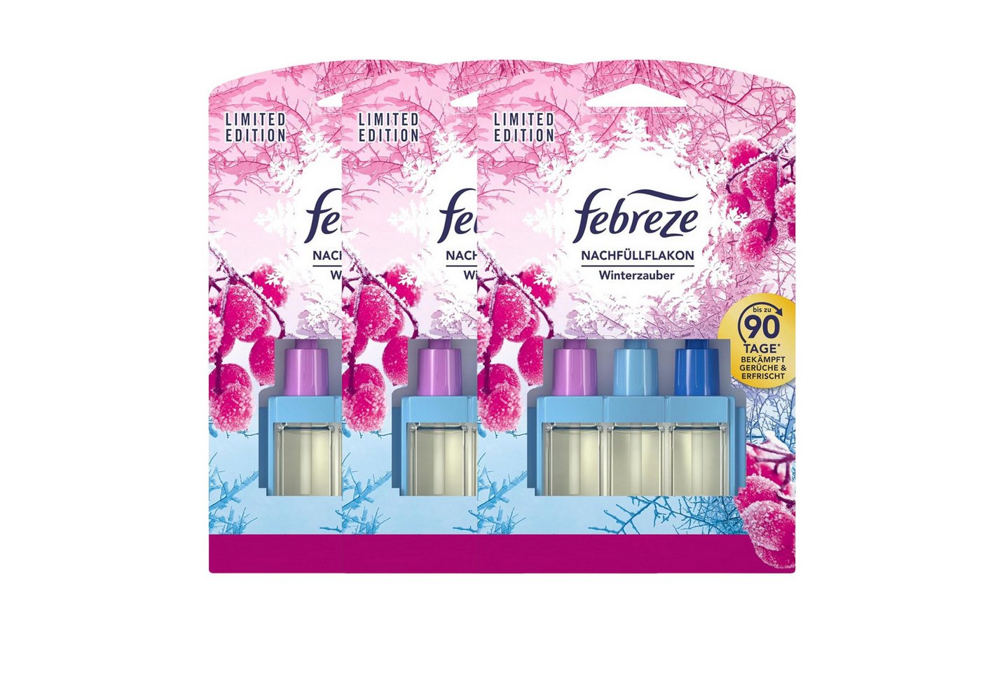 Febreze Raumduft-Nachfüllflasche 3 x Febreze Winterzauber Duftstecker Nachfüller jeweils 20ml Lufterfri