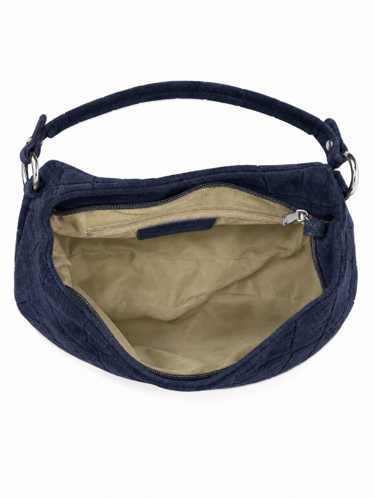 BRISE TASCHE Schultertasche Wildleder Hobo Bag mit Croc-Prägung, Echtes Wildleder, Croc-Prägung, Made in Italy