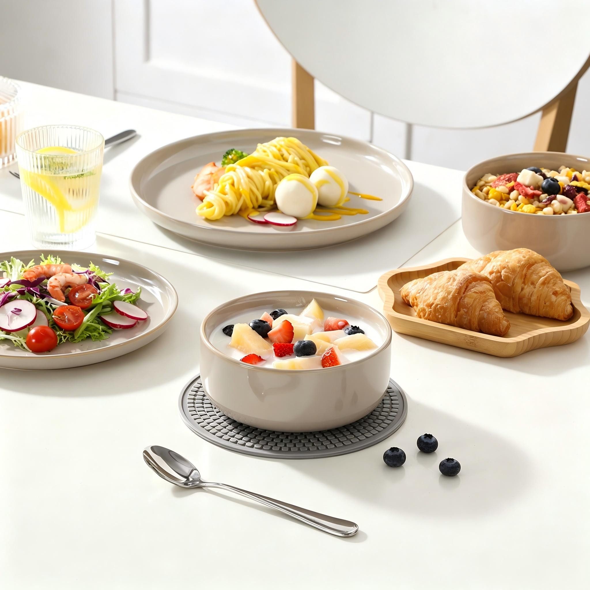 vancasso Geschirr-Set Tafelservice für 4/6, Steingut Geschirrset, Spülmaschinenfest (12-tlg), 4 Personen, Steingut – Bild 4 von 5